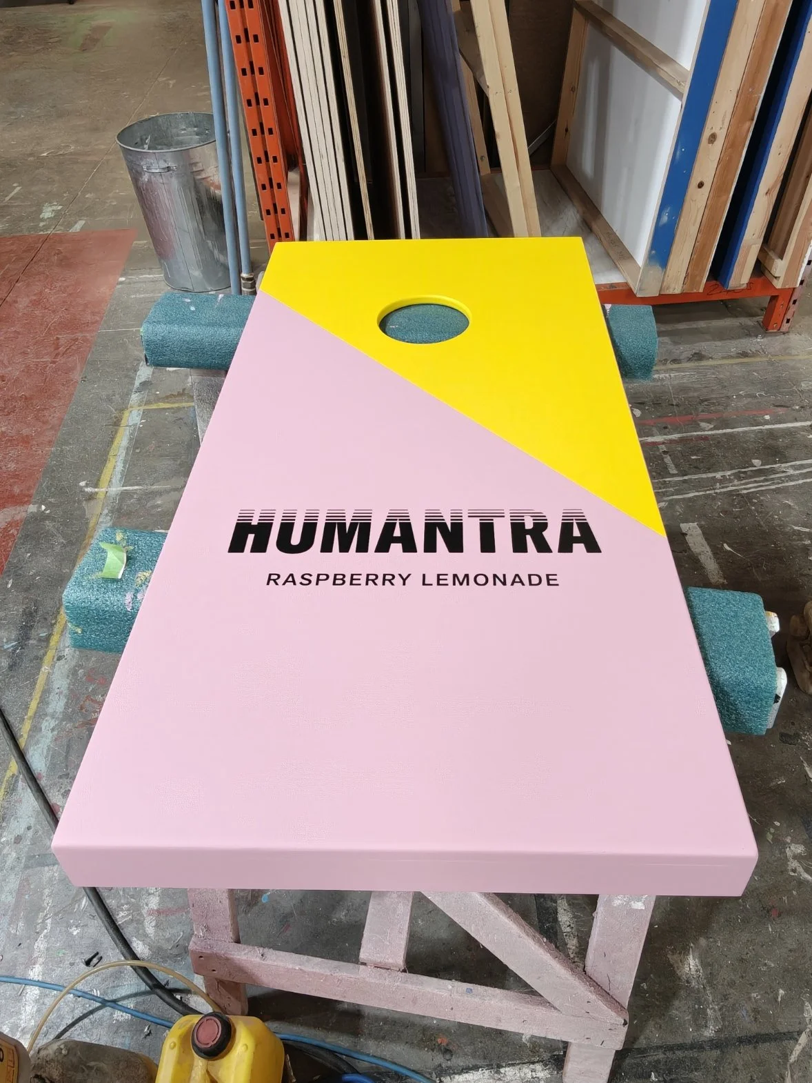 Humantra corn hole game finished in the Creator workshop