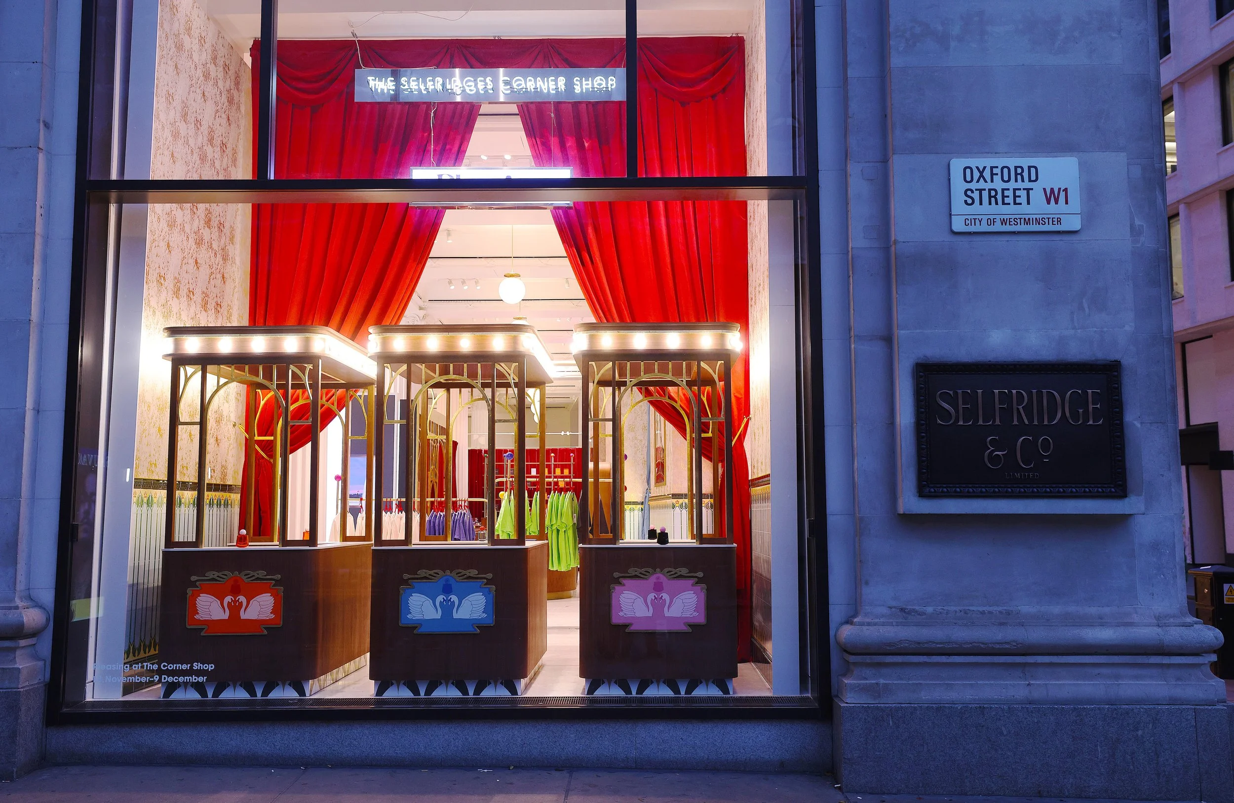 Harry Styles' PLEASING x Selfridges kinetic window displays. 