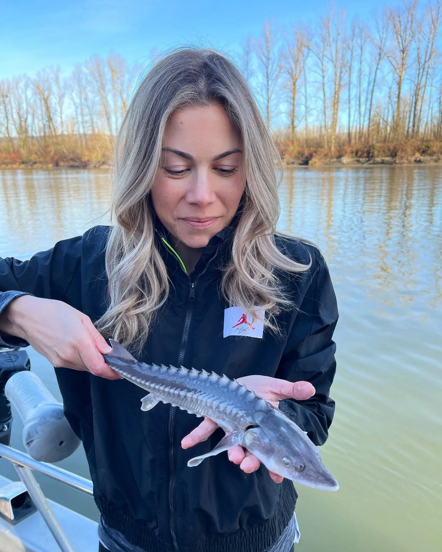  Mariko Izumi With A Juvenile Sturgeon 