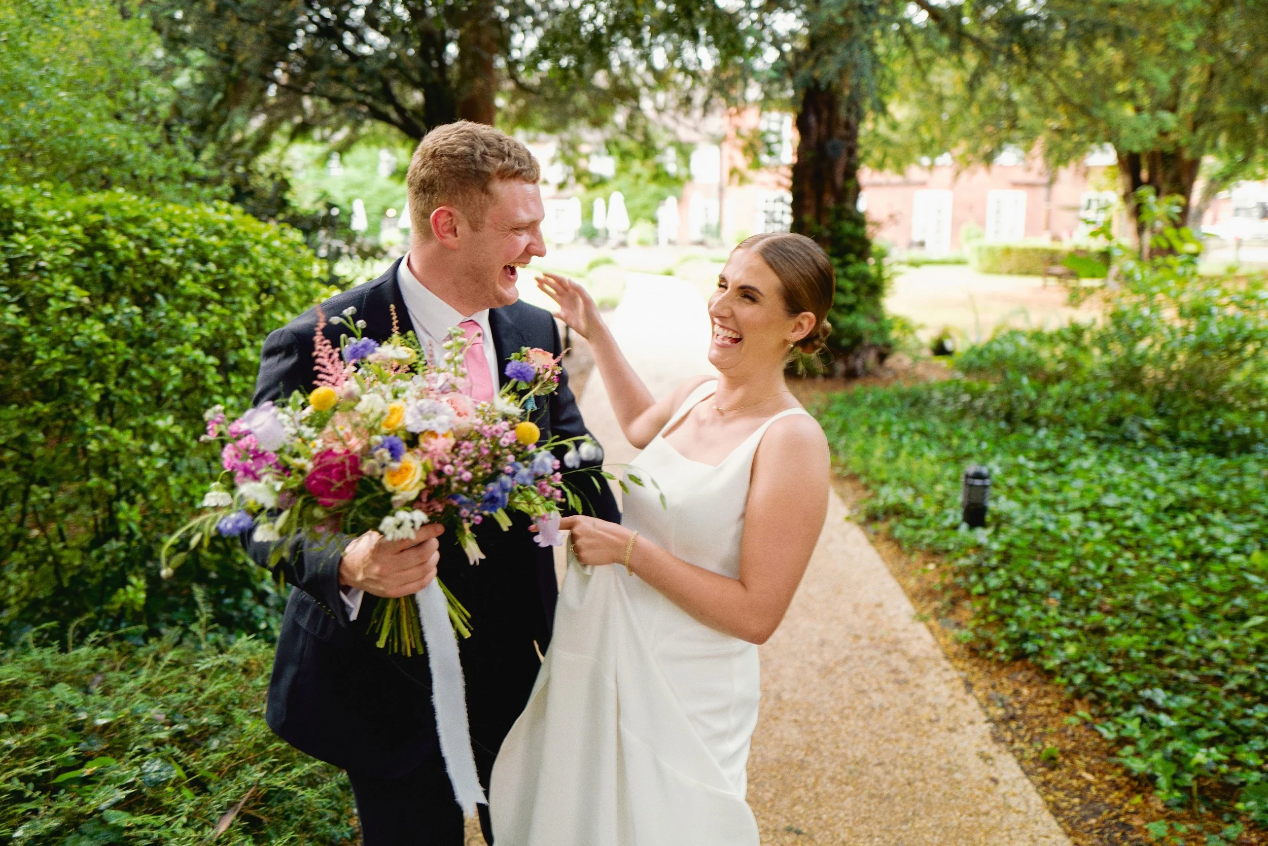 An example of candid wedding photography at the Bush Hotel Farnham Surrey