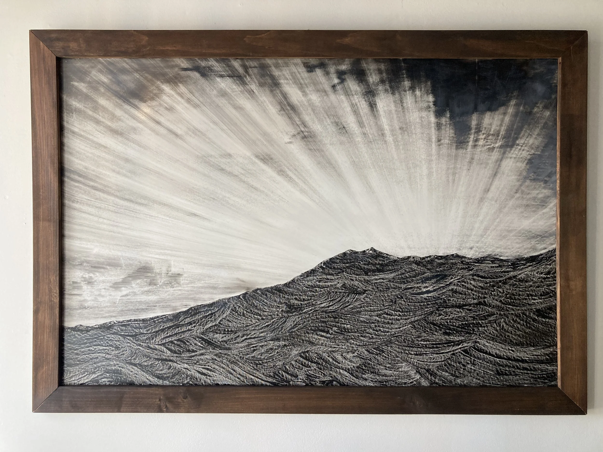 Crest
$1450

Okay dawn patrol energy! The sirens are wailing! To me this painting feels like a battle cry. A surge. I kept wondering what is behind the wave after it comes crashing down and I wasn’t afraid of what I would see when I popped my head ba