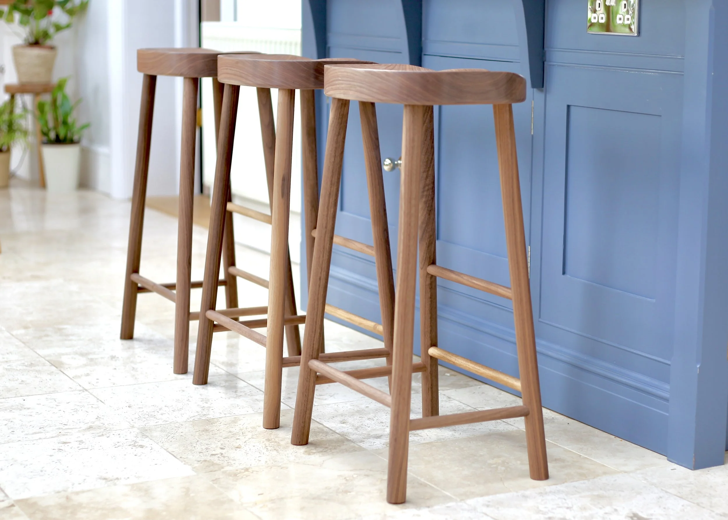 Classic Solid Oak Kitchen Island Stool
