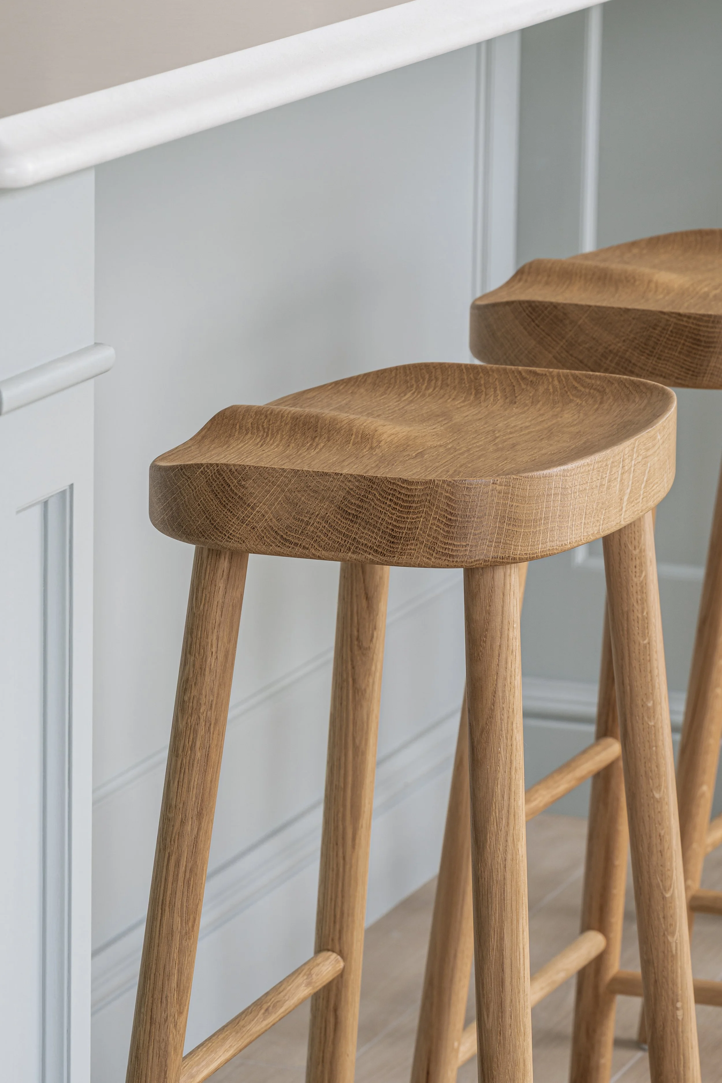 Classic Stool in Oak or Walnut - Slender, elegant proportions