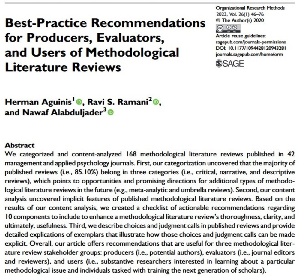 Learn about Methodological Literature Reviews — Sage Research Methods ...