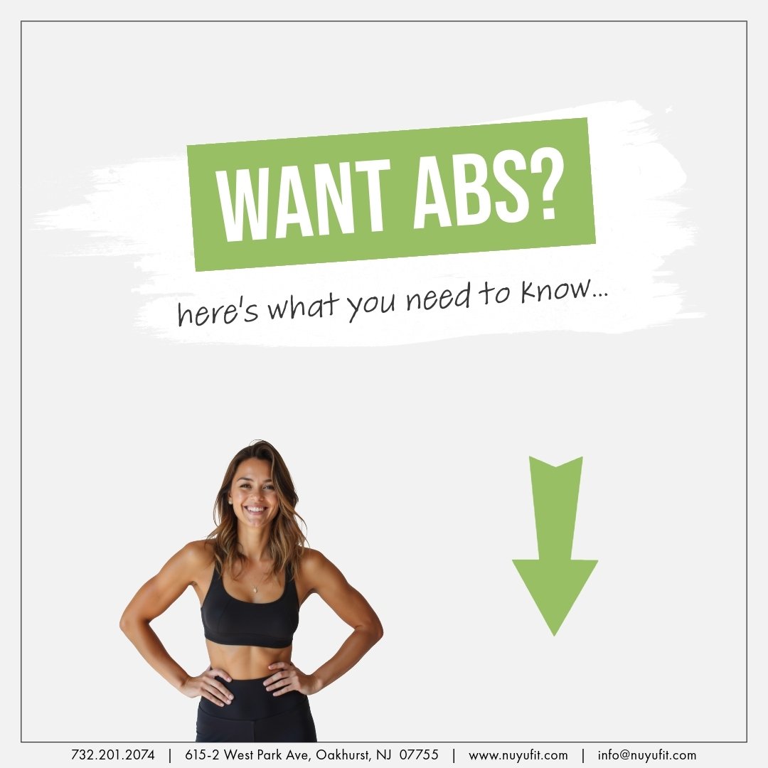🔥 Want Abs? Read This! 🔥

Crunches alone won&rsquo;t get you abs! The secret? Reducing body fat + strengthening muscles. 💪✨

How to Get Visible Abs:
✅ Most importantly, dial in your nutrition&mdash;Abs are made in the kitchen! 🍳🥩
✅ Incorporate s