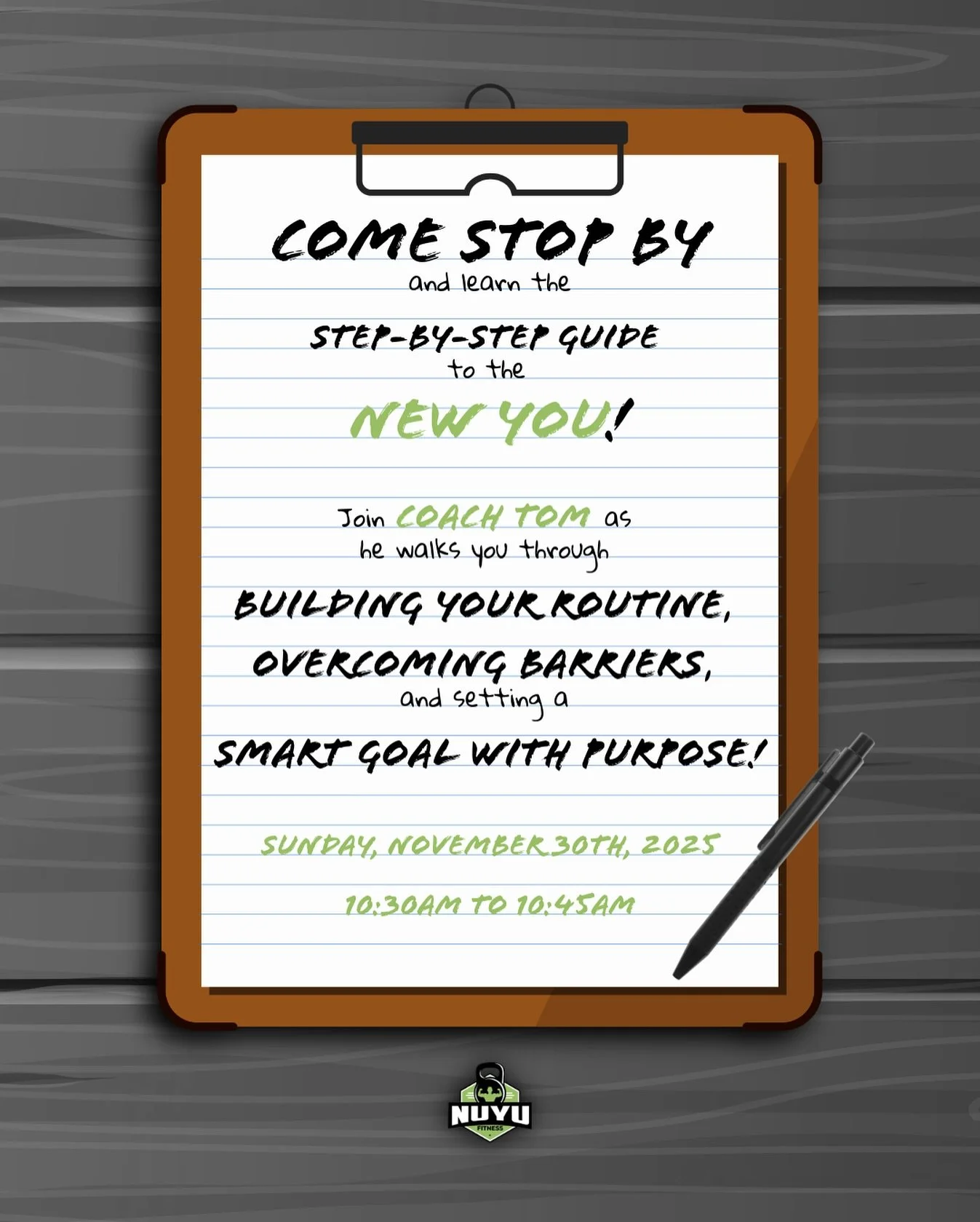 Curious where to start? 🤔 This one&rsquo;s for YOU‼️

@coachtomhealthwellness is breaking down simple, actionable steps to help you build consistency and confidence. 💪✅

No charge, just stop by and learn! 🧠💚

🗓️ Sunday, November 30th, 2025
⏰ 10: