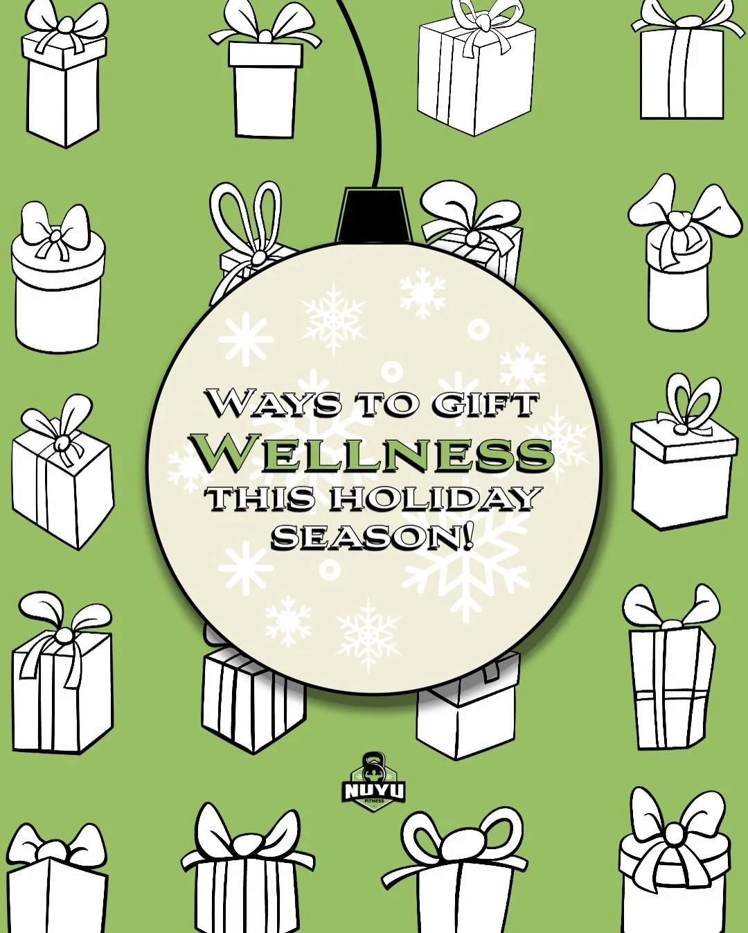 Holiday gifting with intention. 🎁🧘

Because the best gifts support movement, mindset, and growth &mdash; now and into the new year. ✨

🔗 Unwrap a healthier you at www.nuyufit.com (link in bio)! 💚👀
&mdash;&mdash;
#HolidayGifting #GiftWithIntentio