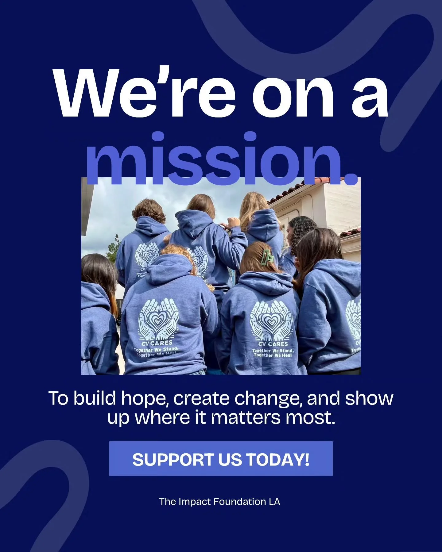 We&rsquo;re on a mission to build hope, create change, and show up where it matters most 💙
Join us by donating or volunteering and be part of the impact.
✨ Together, we make a difference.

#TheImpactFoundationLA #CommunityImpact #GiveBack