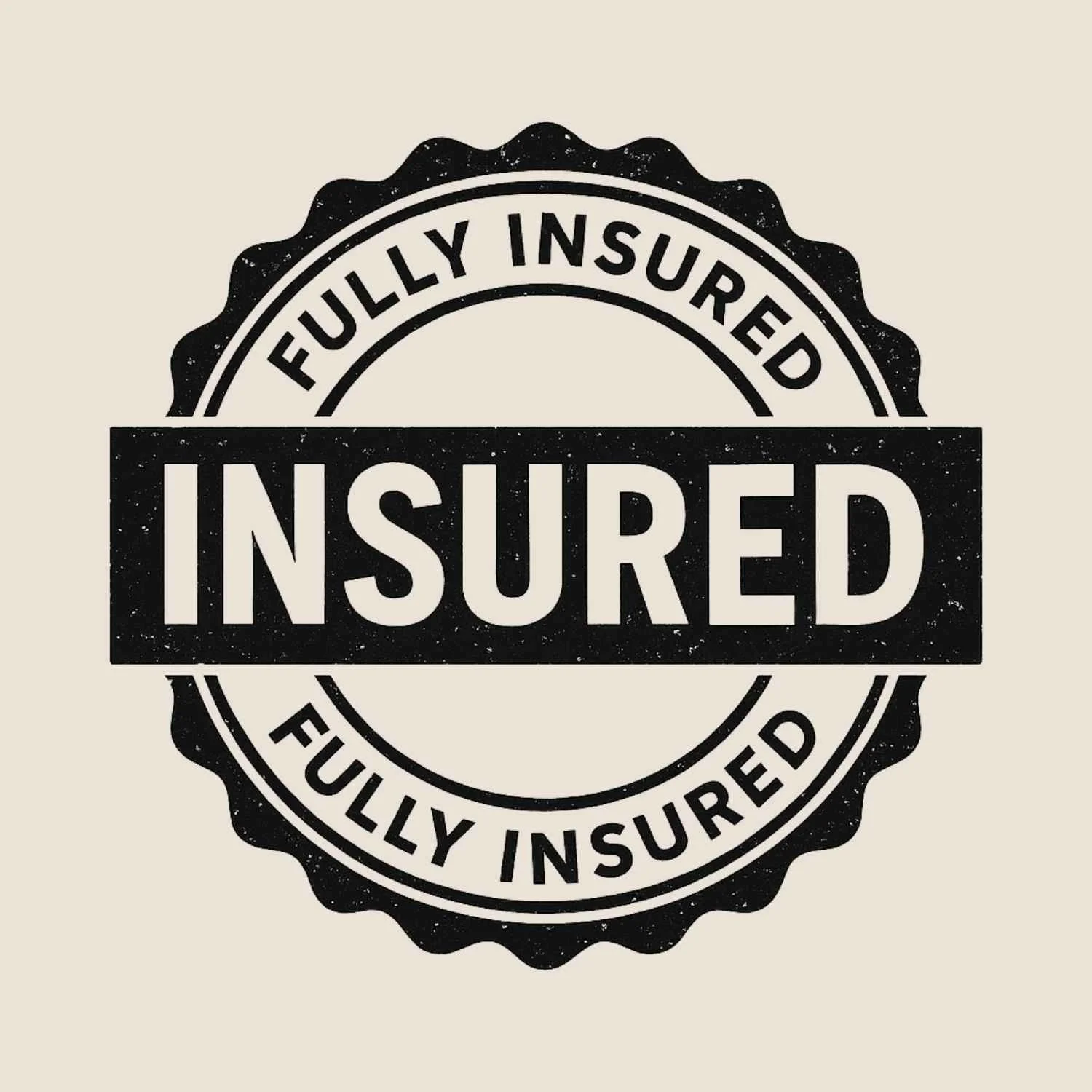 Fully insured electrical contractor badge representing MTE Electric’s general liability, workers’ compensation, and commercial auto insurance coverage.