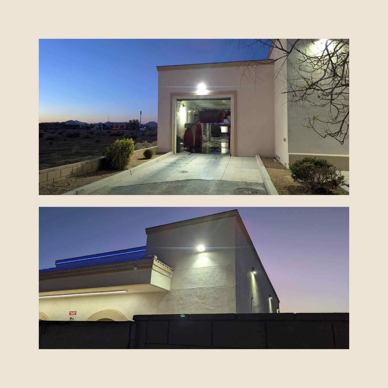 Our electrician upgraded the exterior LED wall lighting at Chevron, located at 22488 CA-18 in Apple Valley, by replacing an older LED wall pack with a modern dual-head adjustable LED fixture. The new fixture provides improved light distribution by pr