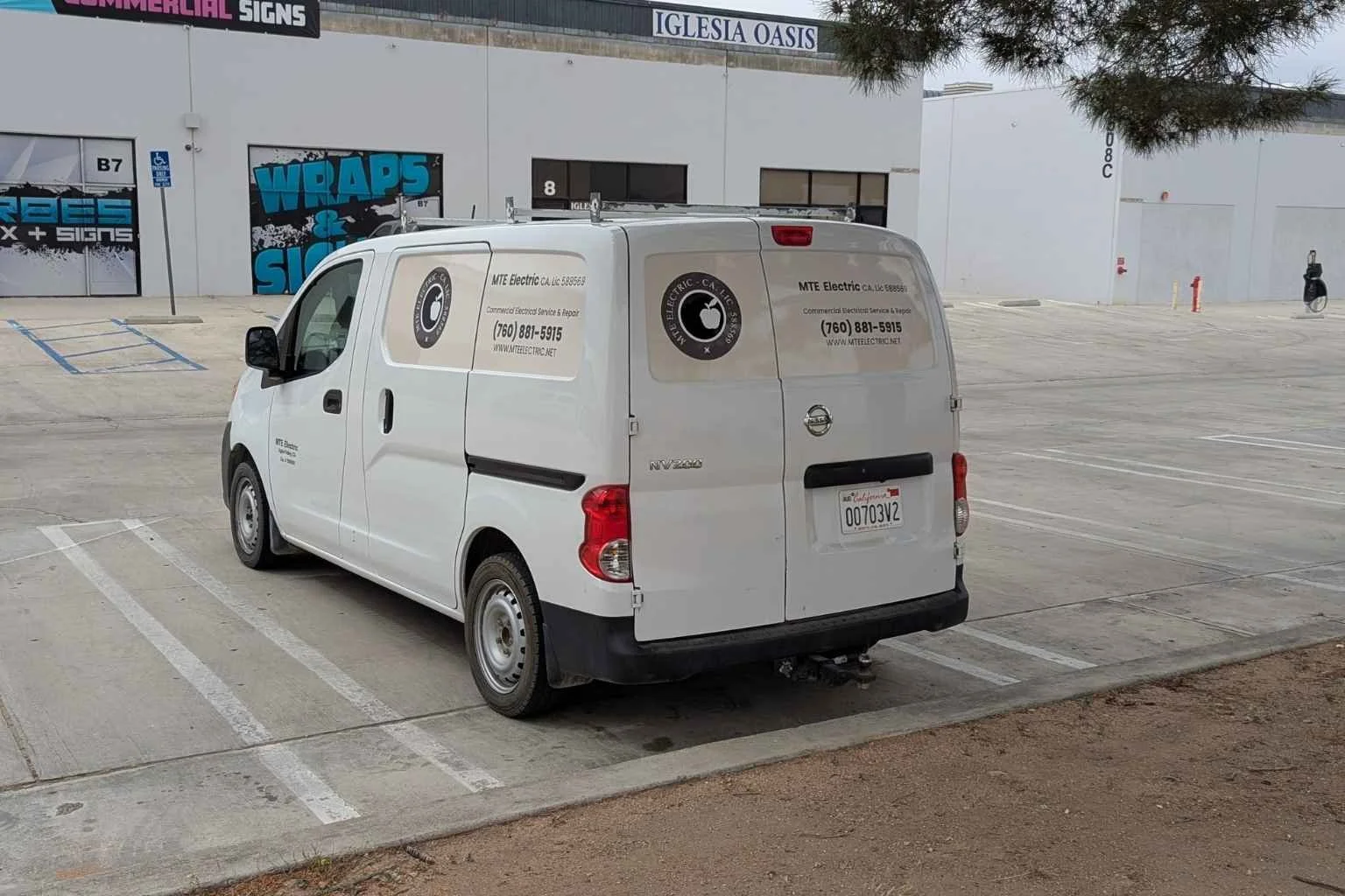 MTE Electric commercial electrician service vehicle in Spring Valley Lake, California.