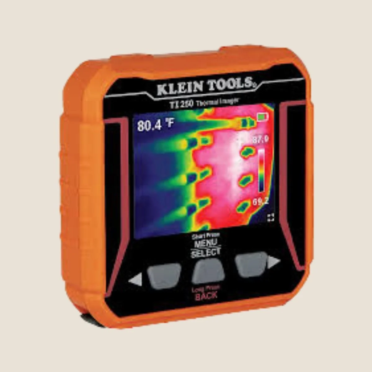 Klein Tools thermal imager used by MTE Electric to detect overheating electrical connections, breakers, motors, transformers, and other components in commercial electrical systems.