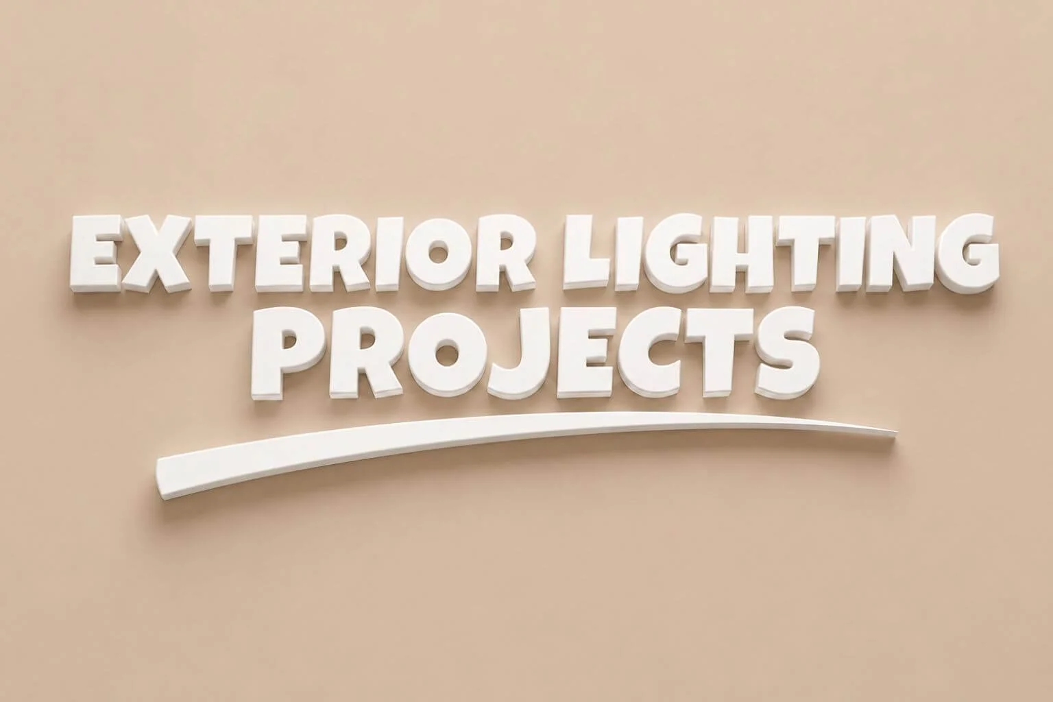 Graphic displaying the words "Exterior Lighting Projects" representing MTE Electric's commercial exterior lighting installation, repair, maintenance, and LED lighting upgrade projects.