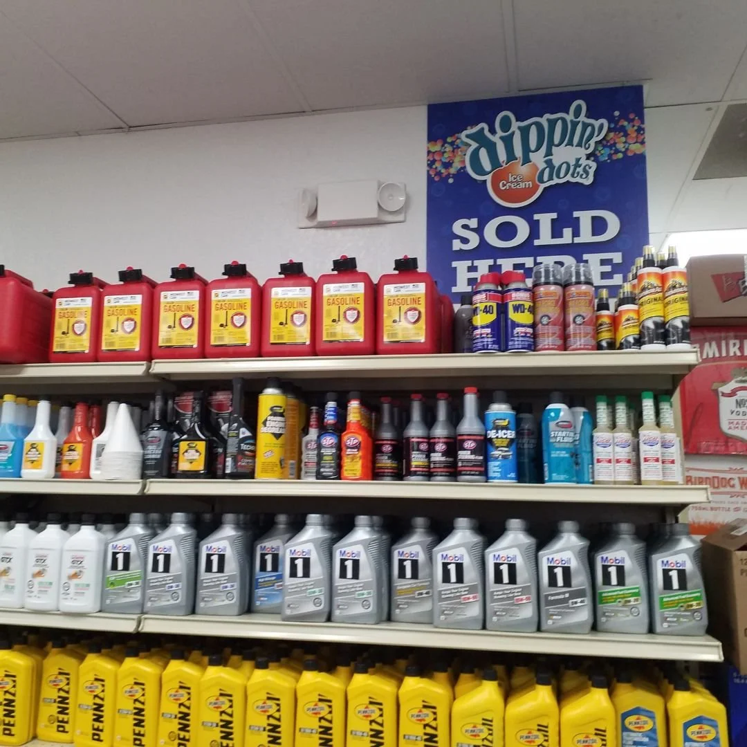 Our electrician replaced an older incandescent emergency light with a new LED unit in the convenience store of this Apple Valley service station, improving safety and reliability.