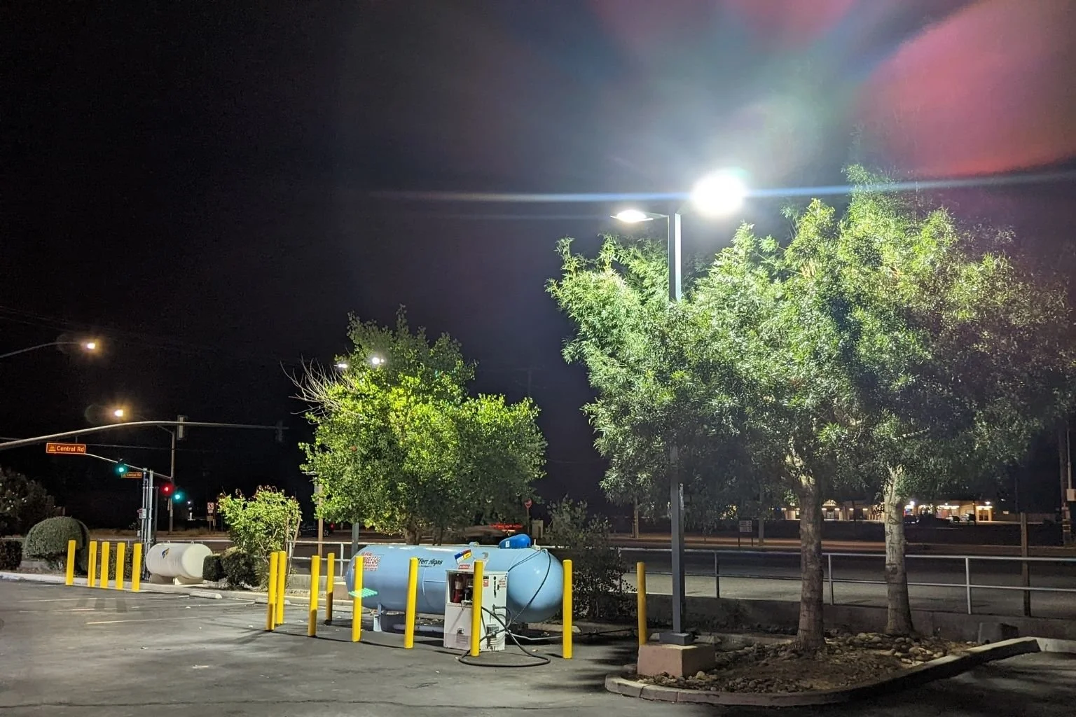 New LED parking lot light fixtures installed by our electrician in Apple Valley, CA.