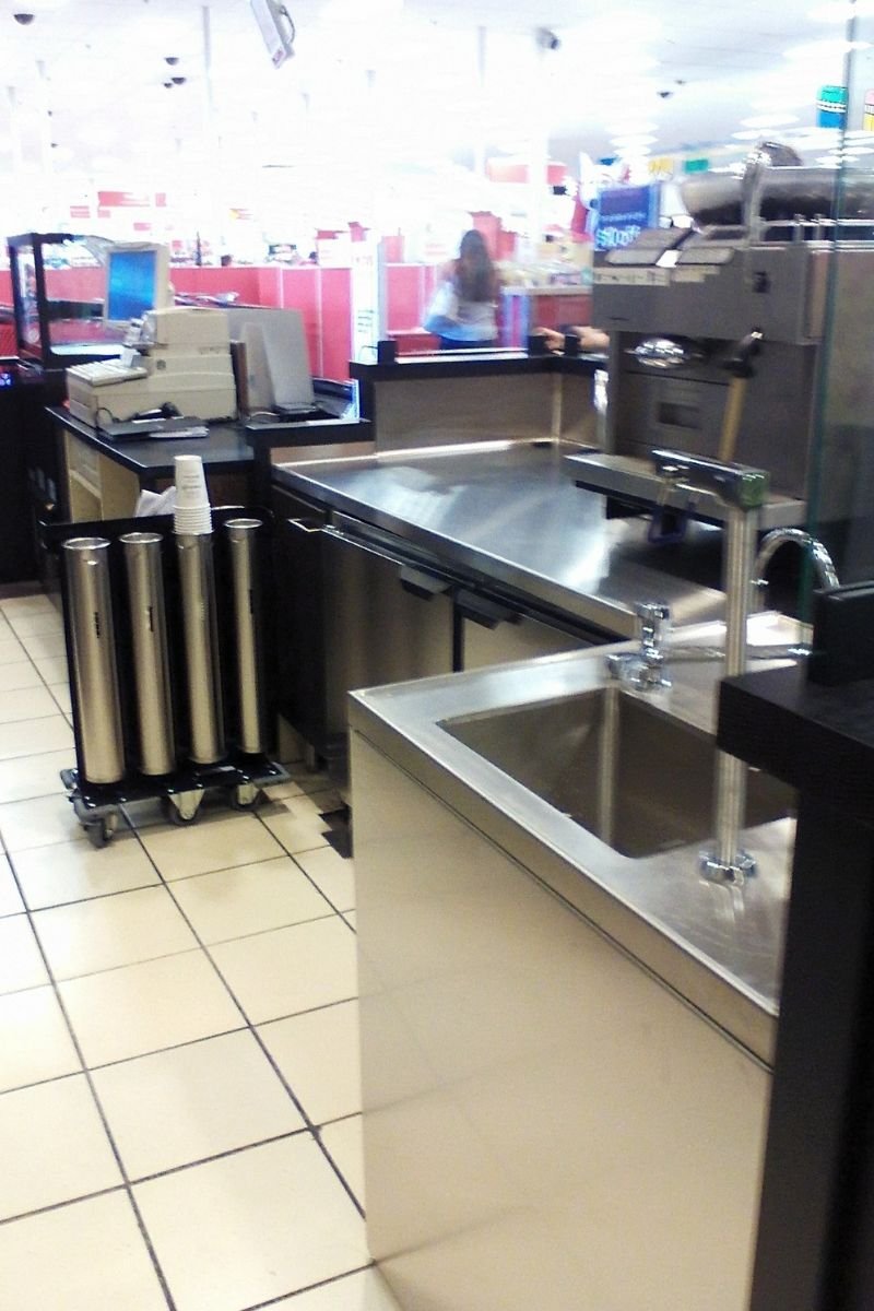 Electrical wiring in prep and sink area completed by an Apple Valley electrician inside Target Starbucks at Jess Ranch Marketplace in Apple Valley, CA.