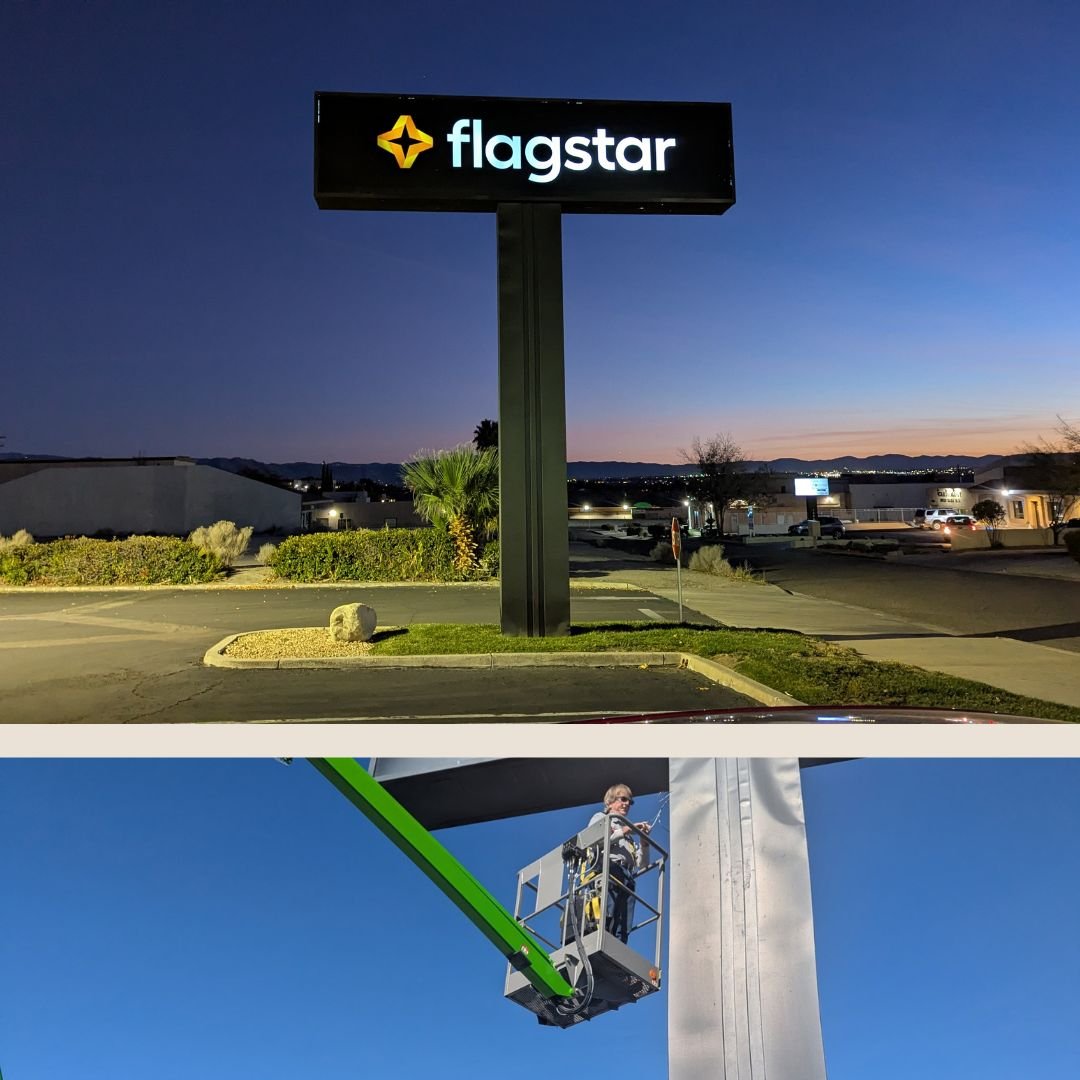 Troubleshooting and repairing the electrical wiring for this commercial sign in Apple Valley. Our electrician found multiple disconnected connectors and a burnt wire running up the sign’s leg. Project completed in partnership with Expert Lighting Con