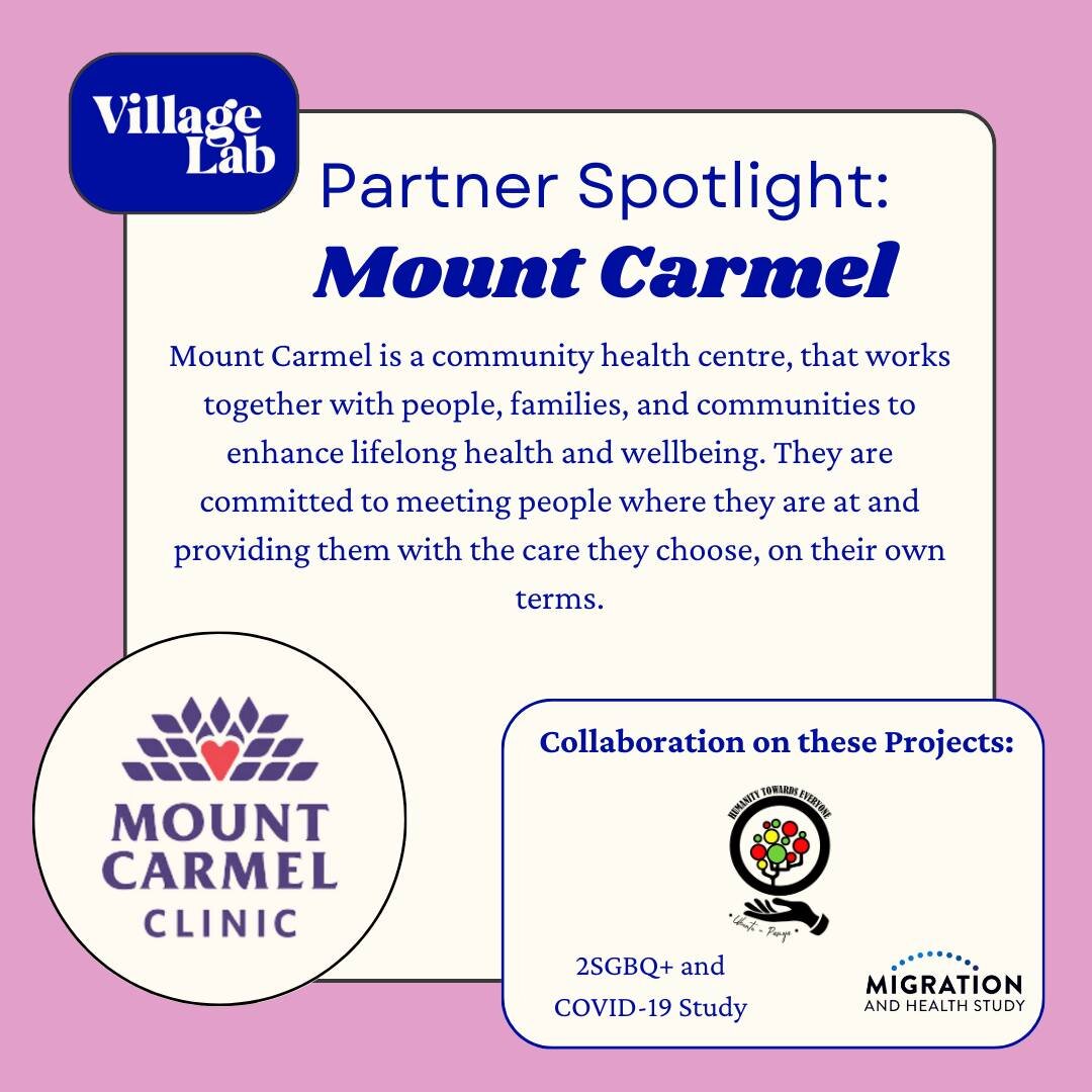 🌟 Partner Spotlight 🌟

Mount Carmel is a community health centre, that works together with people, families, and communities to enhance lifelong health and wellbeing. They are committed to meeting people where they are at and providing them with th