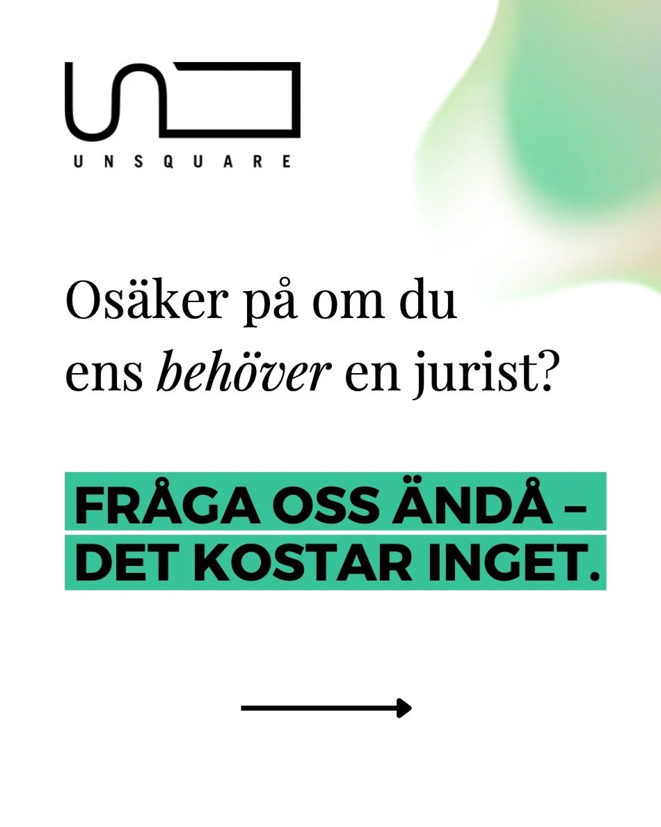Har du provat v&aring;r senaste tj&auml;nst Fr&aring;ga Juristen? Om inte - surfa in p&aring; v&aring;r hemsida och st&auml;ll din fr&aring;ga!