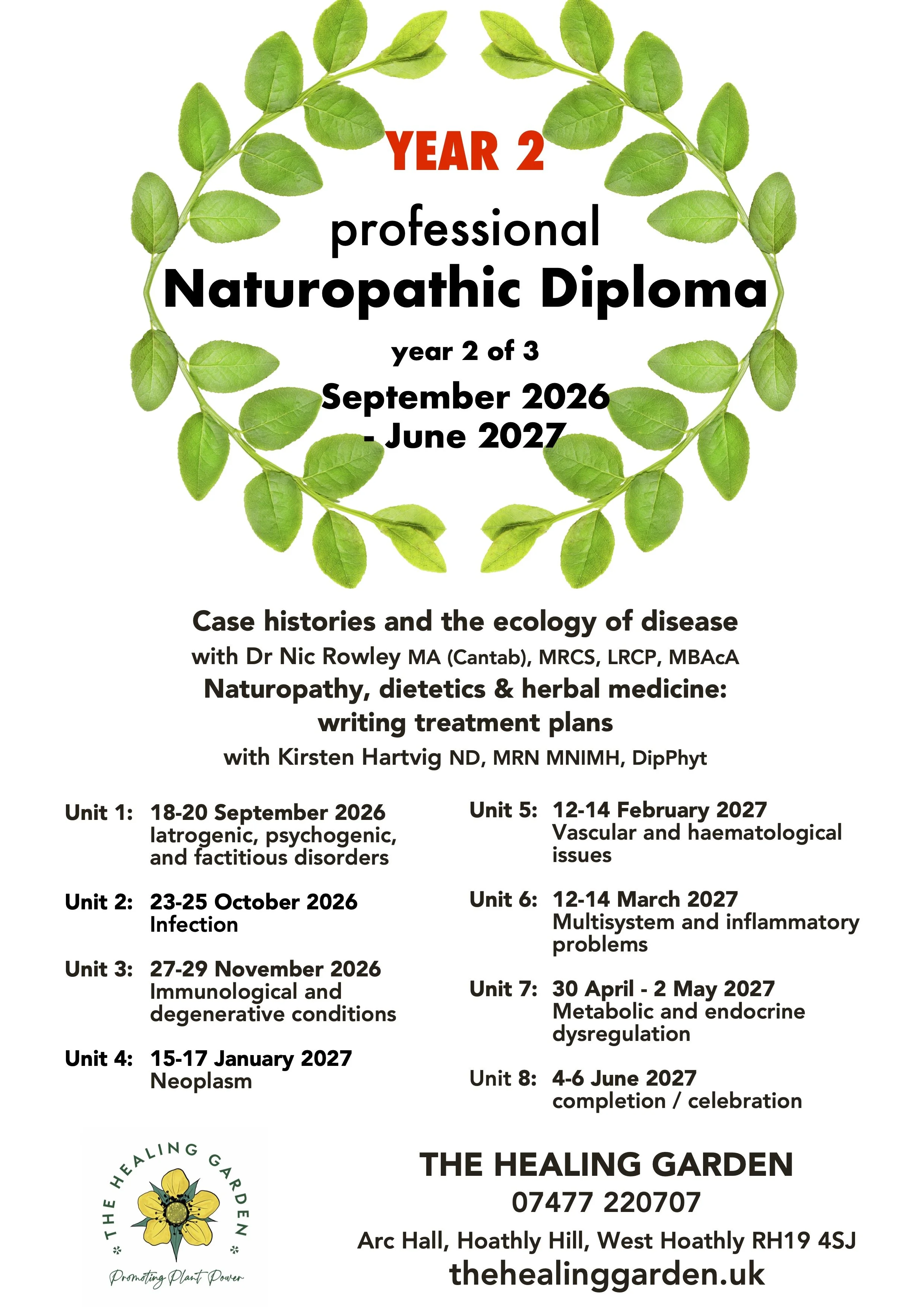 YEAR 2 Professional Naturopathic Diploma course