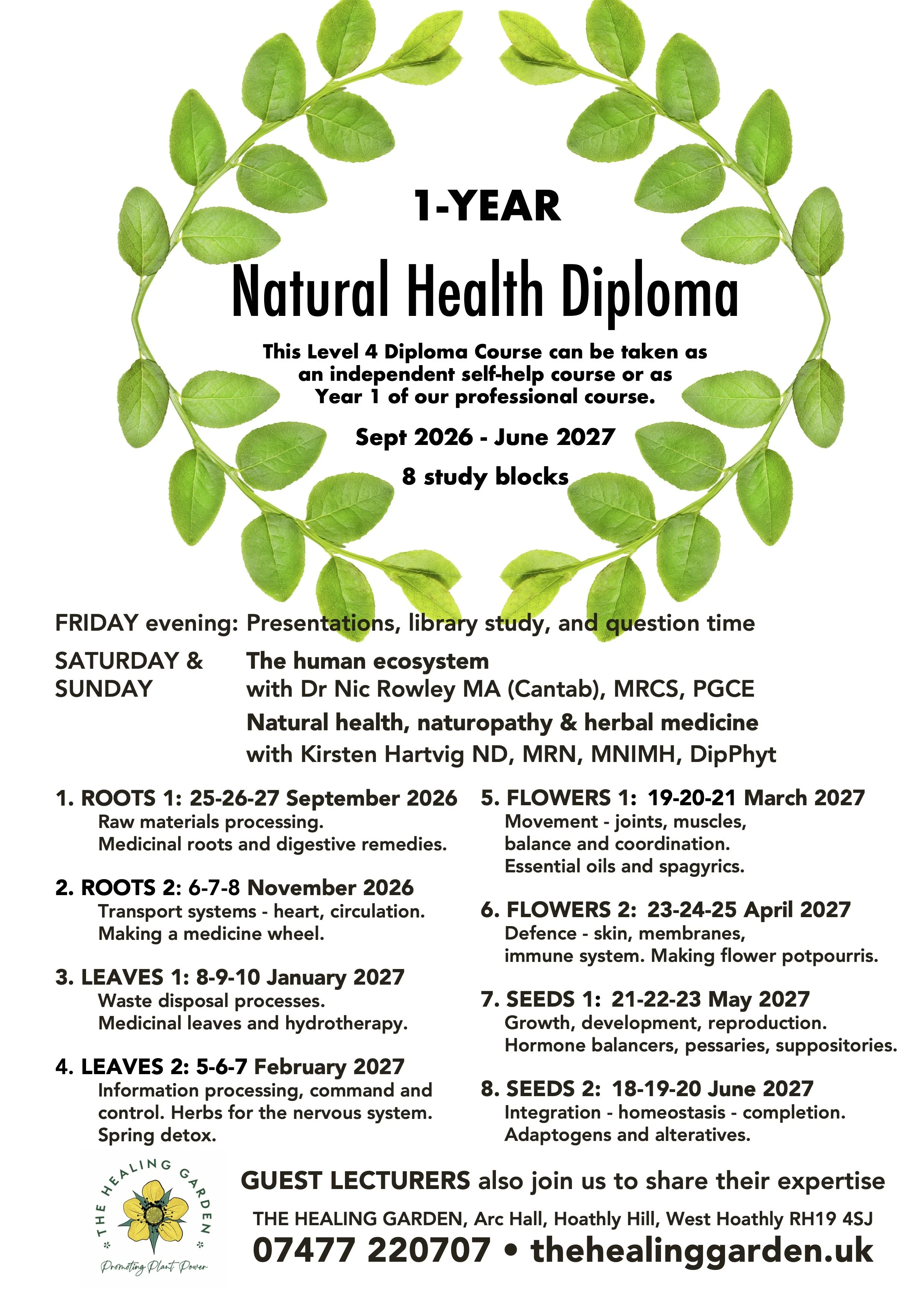 1-YEAR Professional NATURAL HEALTH Diploma Course - can be taken as an independent level 4 diploma course