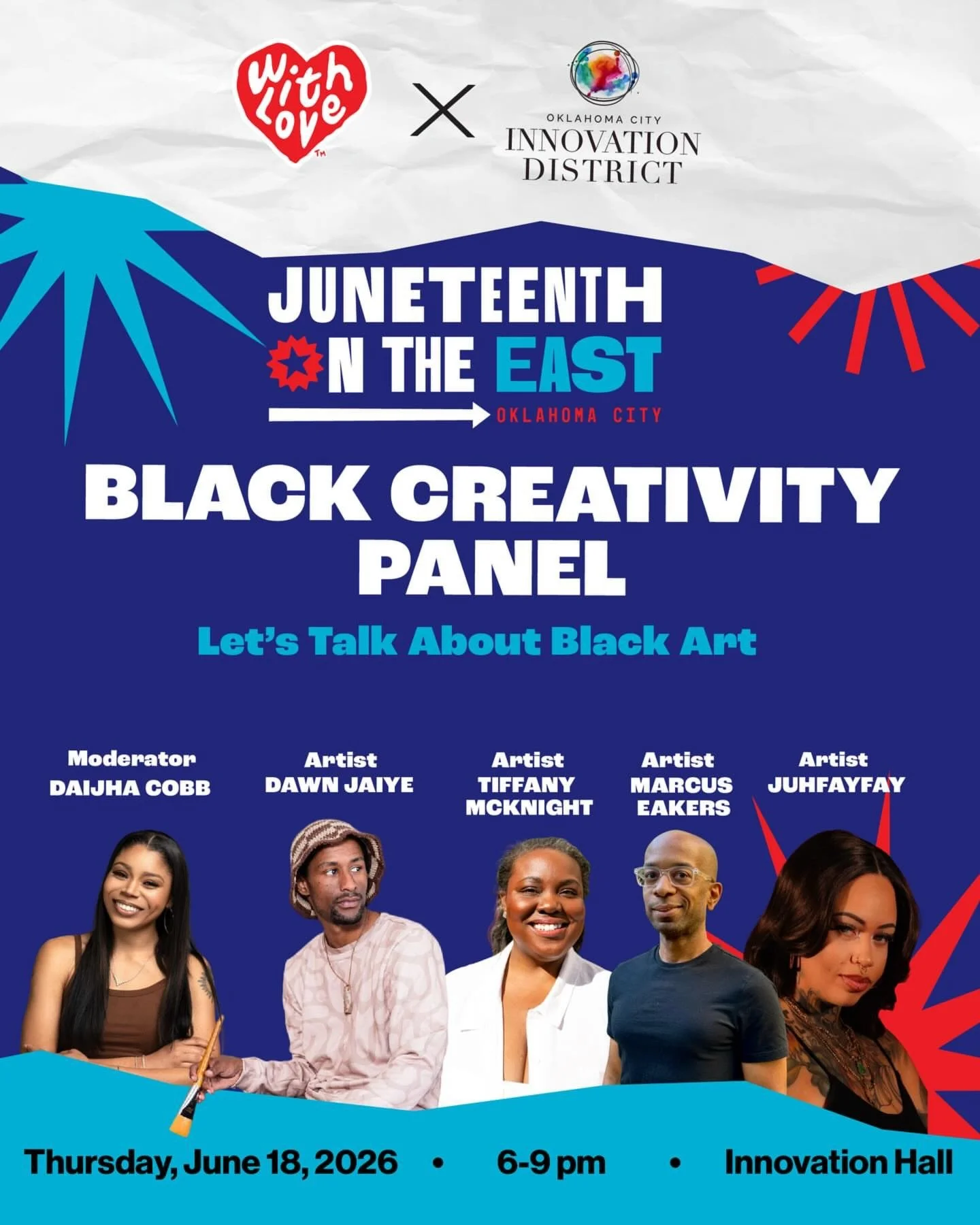 What does it mean to build a creative career as a Black artist in Oklahoma?

Next week, I&rsquo;ll be joining fellow artists @marcuseakers, @dawnjaiye, and @juhfayfay for the Black Creativity Panel for @juneteenthontheeast. 

We&rsquo;ll be discussin