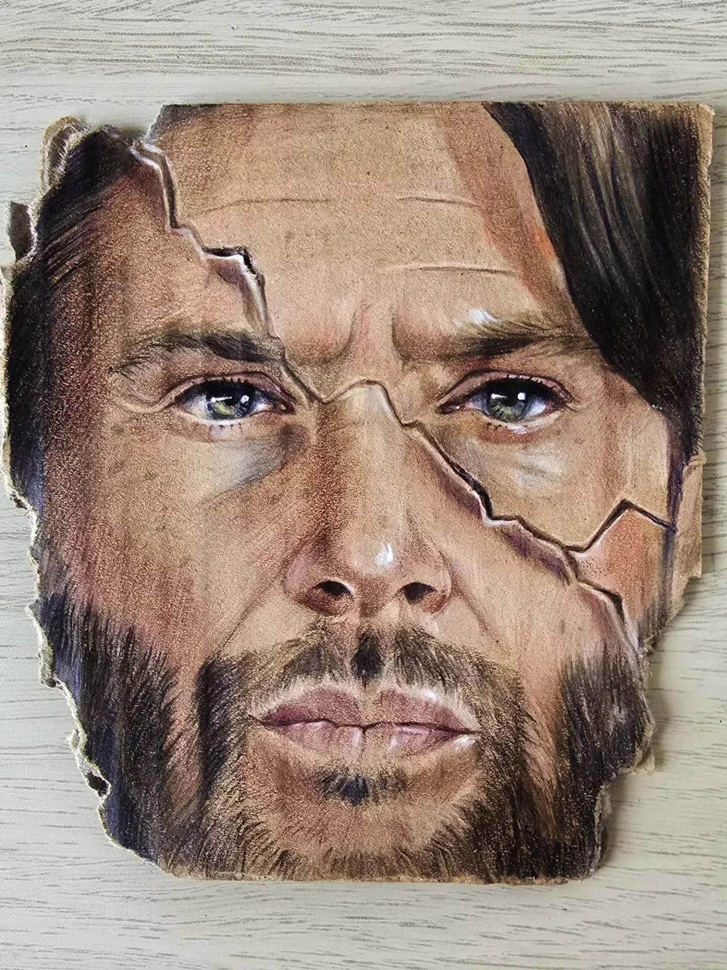 Is Soldier Boy cracking under pressure? 
I wanted to draw some more The Boys fan art (on cardboard), now I still can. Only two more episodes to go 😭
(can I also add that I loved the little Supernatural reunion in the last episode?)
🖌 🖼 : colored p