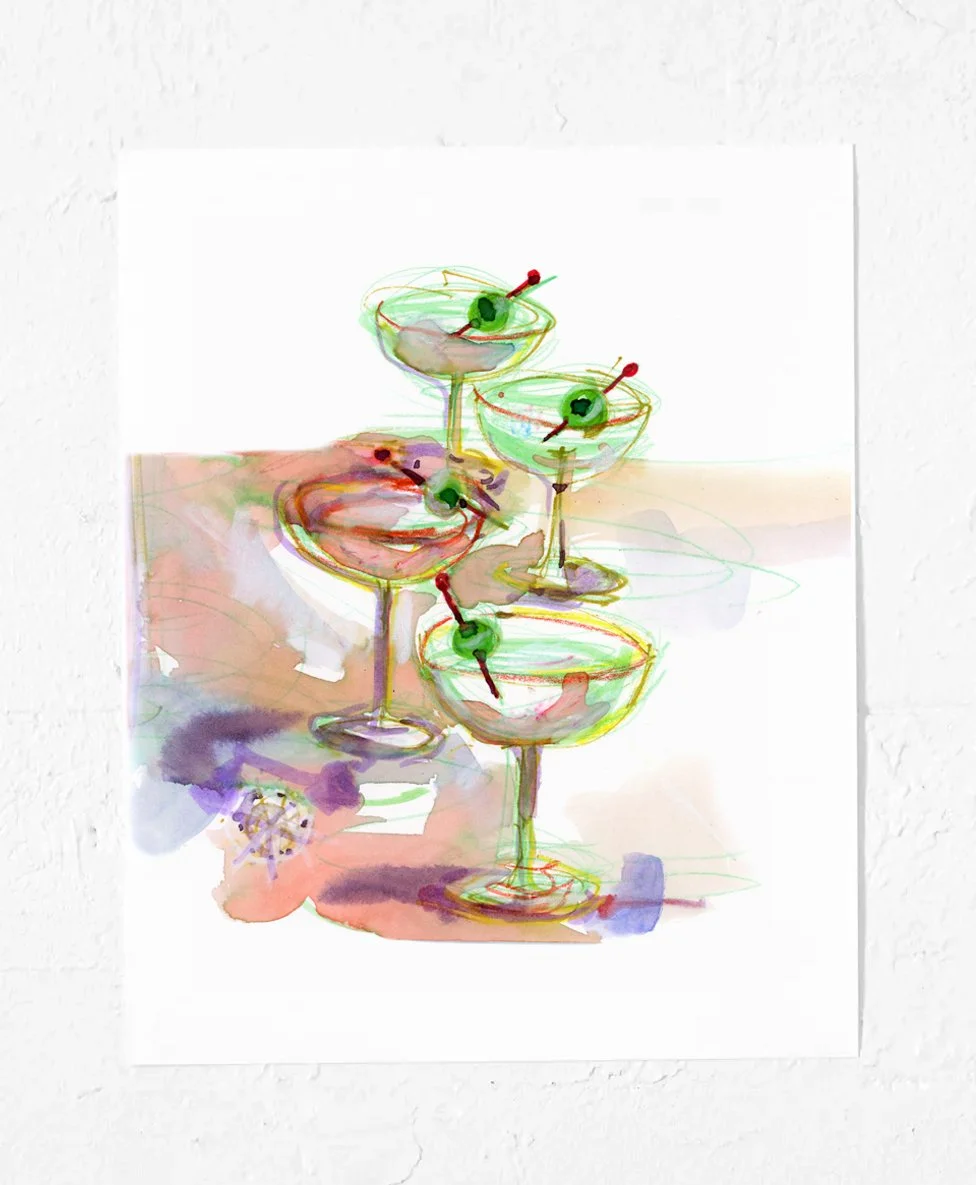 Martinis Pink and Green Dirty