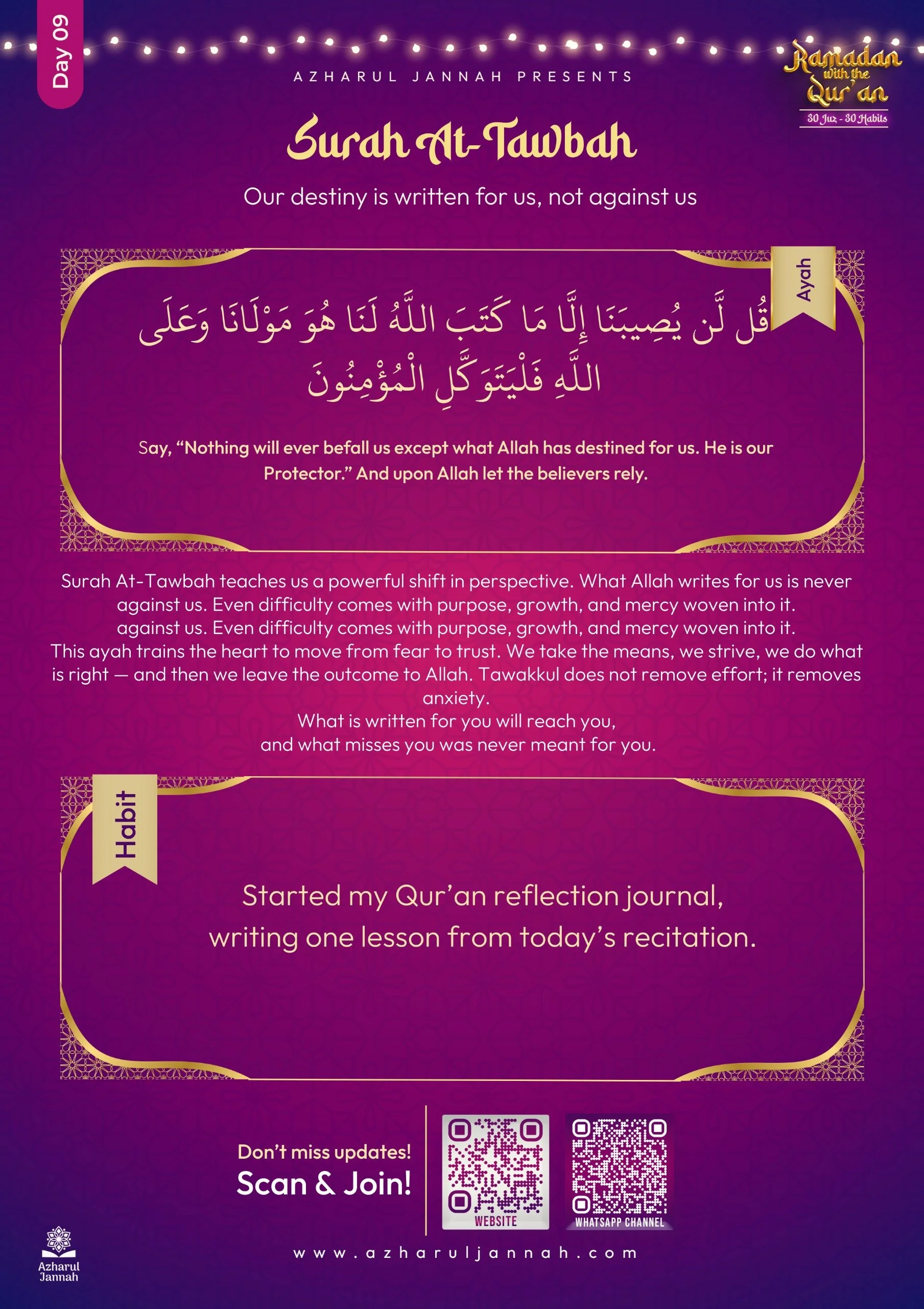 Day 9: 30 Juzz, 30 Habits