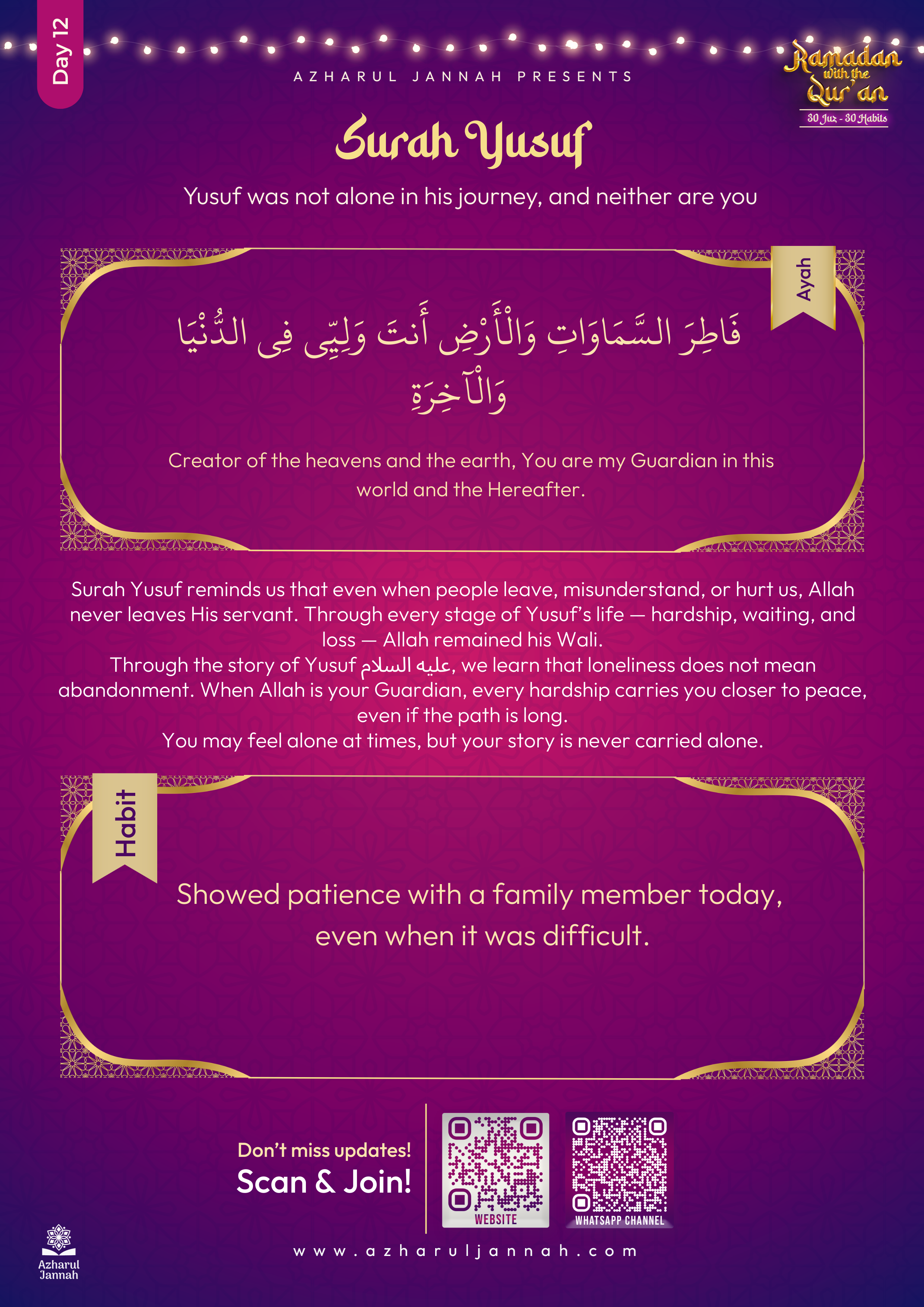 Day 12: 30 Juzz, 30 Habits