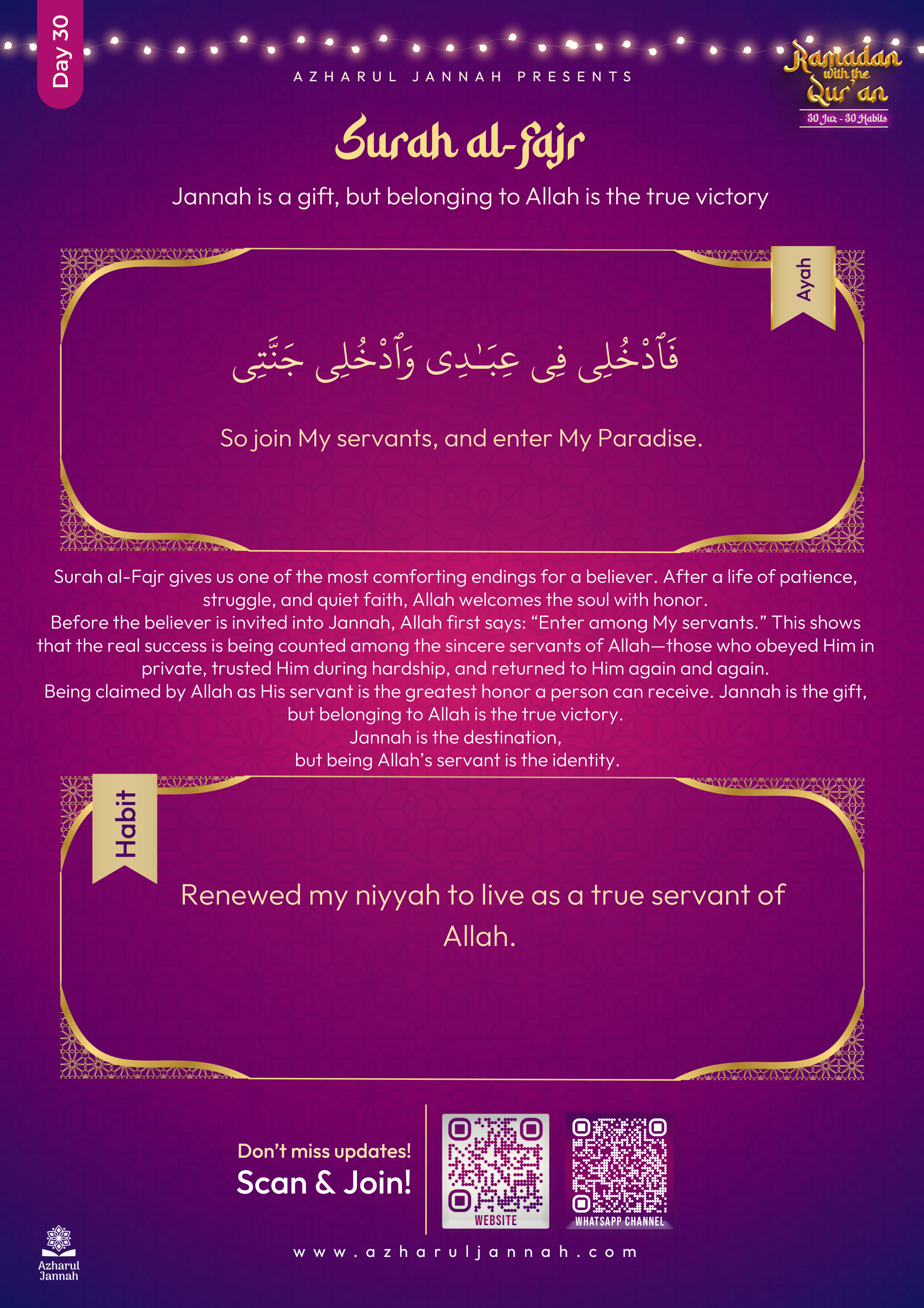 Day 30: 30 Juzz, 30 Habits