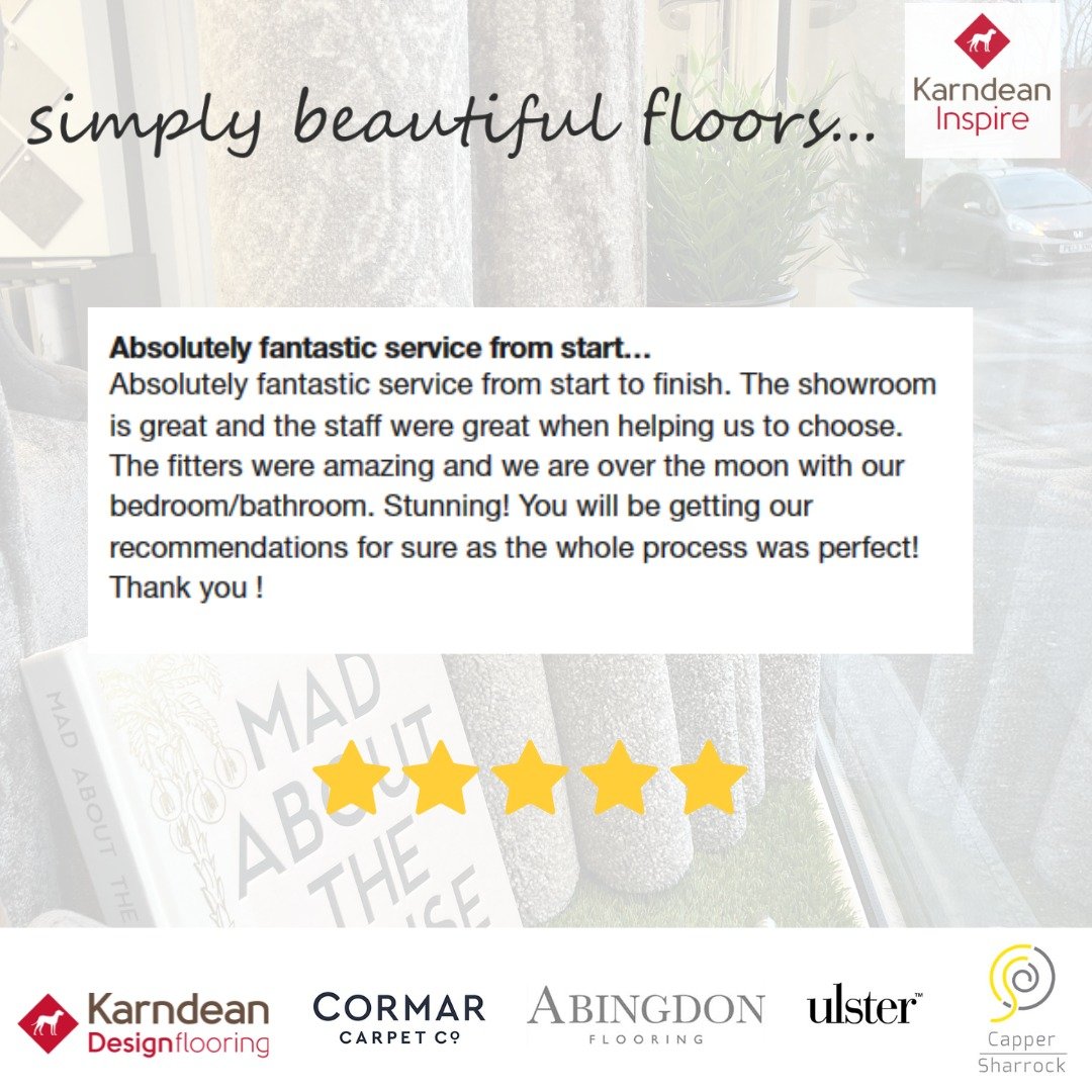 Happy Friday and what a way to finish the week with this wonderful review! ❤️

⭐️⭐️⭐️⭐️⭐️

Every review helps build credibility for future customers and your feedback is greatly appreciated.
.
.
.
#familyrunbusiness #feedback #karndean #shaw #yourhom