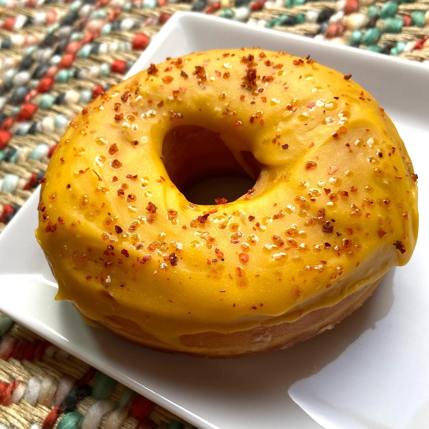Announcement coming in hot today!

Introducing our Chili 🌶 Mango 🥭 donut!

Perfectly sweet with a hint of spice on our raised brioche donut. 

This special donut starts today!

#chilimango #donuts #sweetwithalittleheat