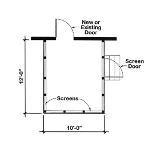 Wood or aluminum screen porch floorplan