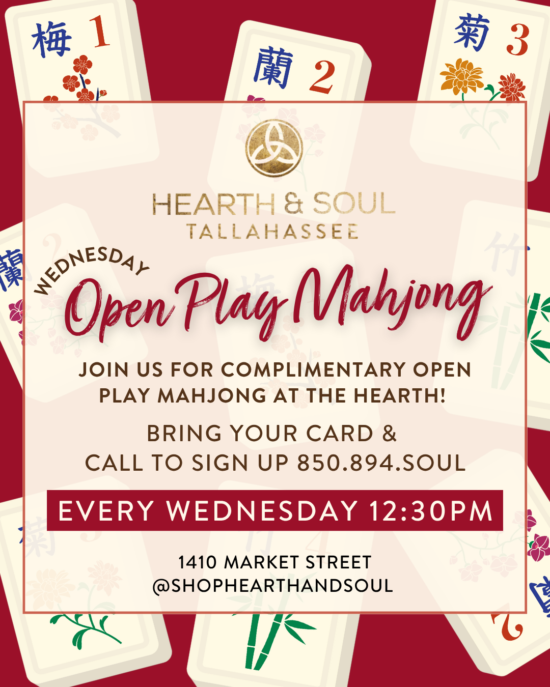 Open Play Mahjong At Hearth & Soul