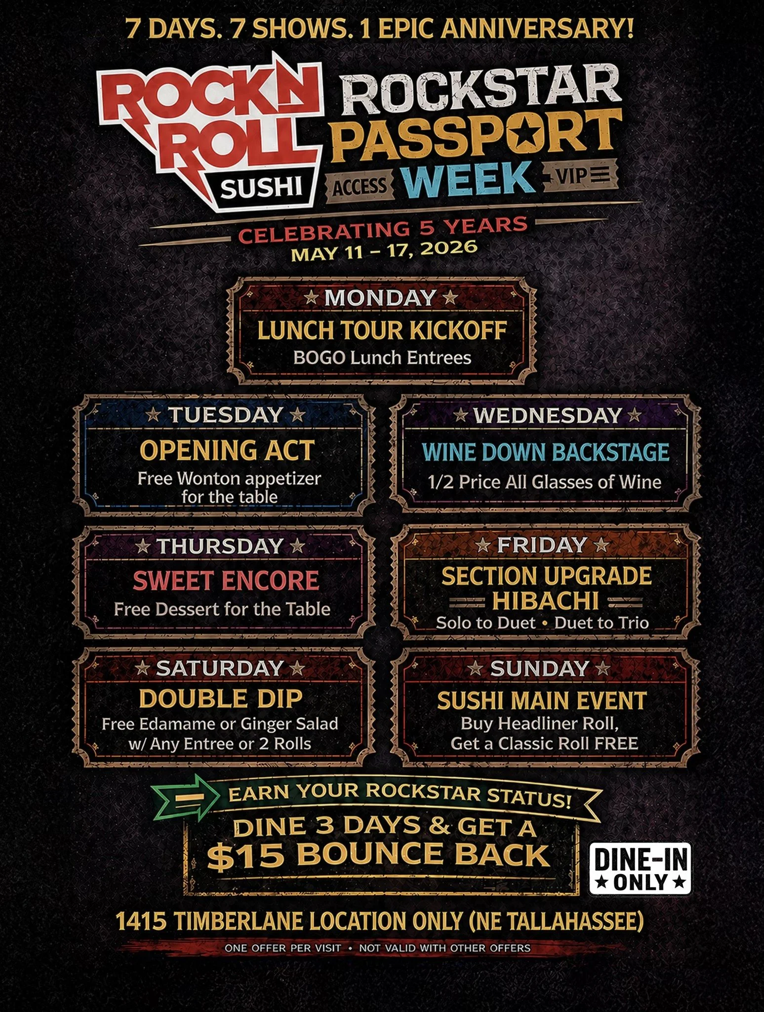 Rock N Roll Sushi 5yr Birthday Celebration! 