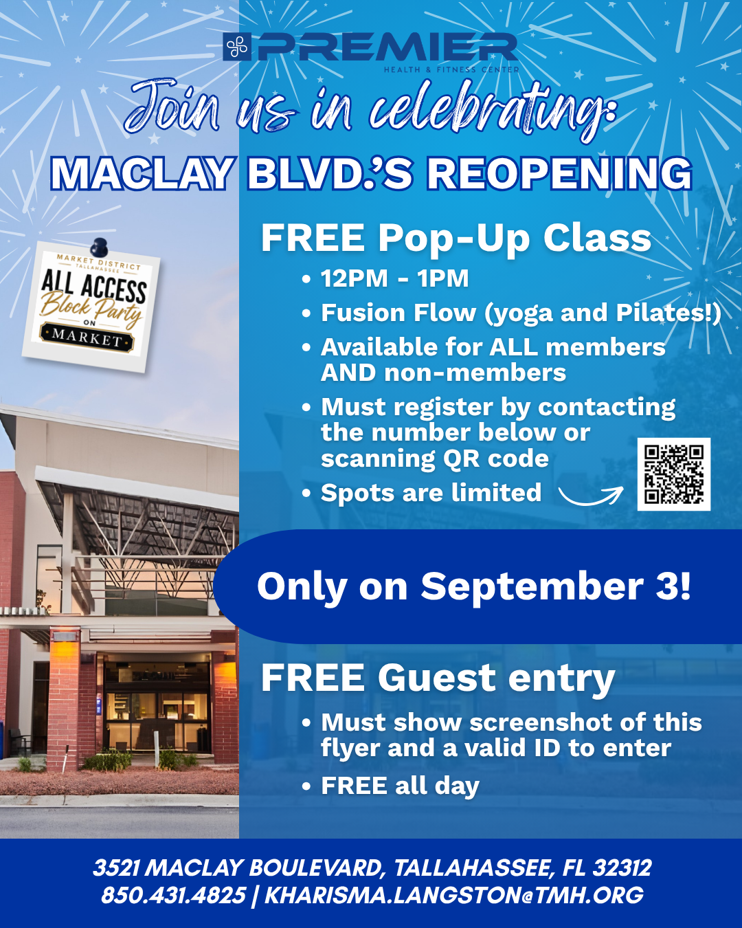 Premier Health FREE Pop-Up Class and Guest Entry