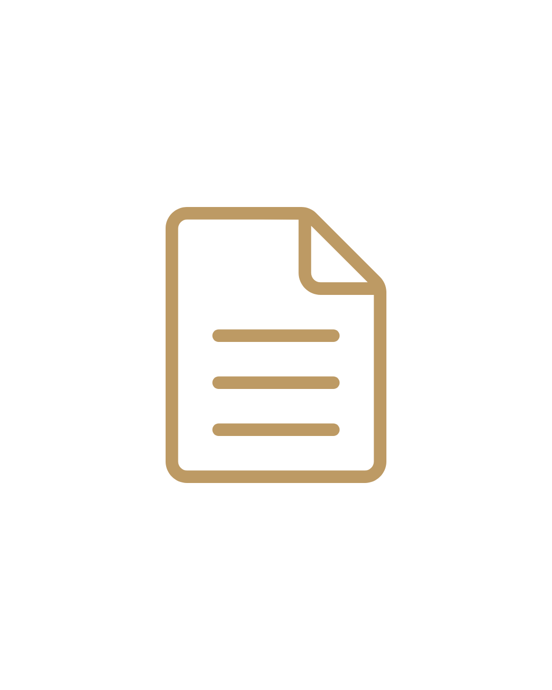 The outline of a gold document icon.