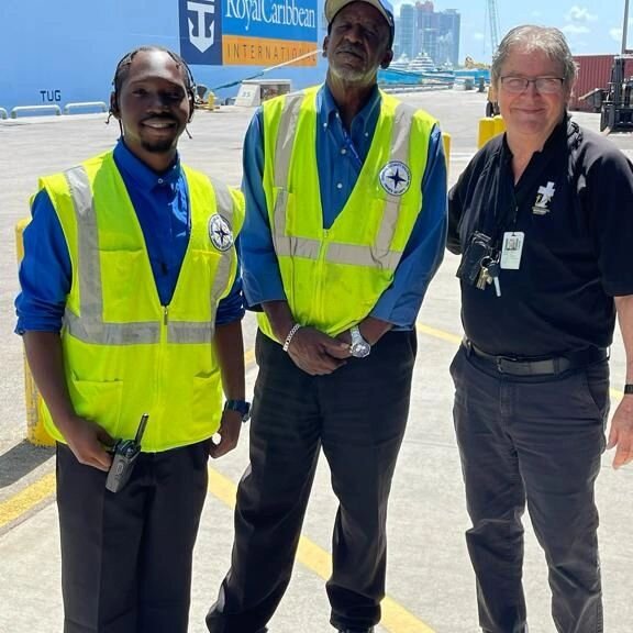 Visiting Royal Caribbean's Anthem of the Seas to deliver personal belongings to a seafarer before the ship departs for Europe.