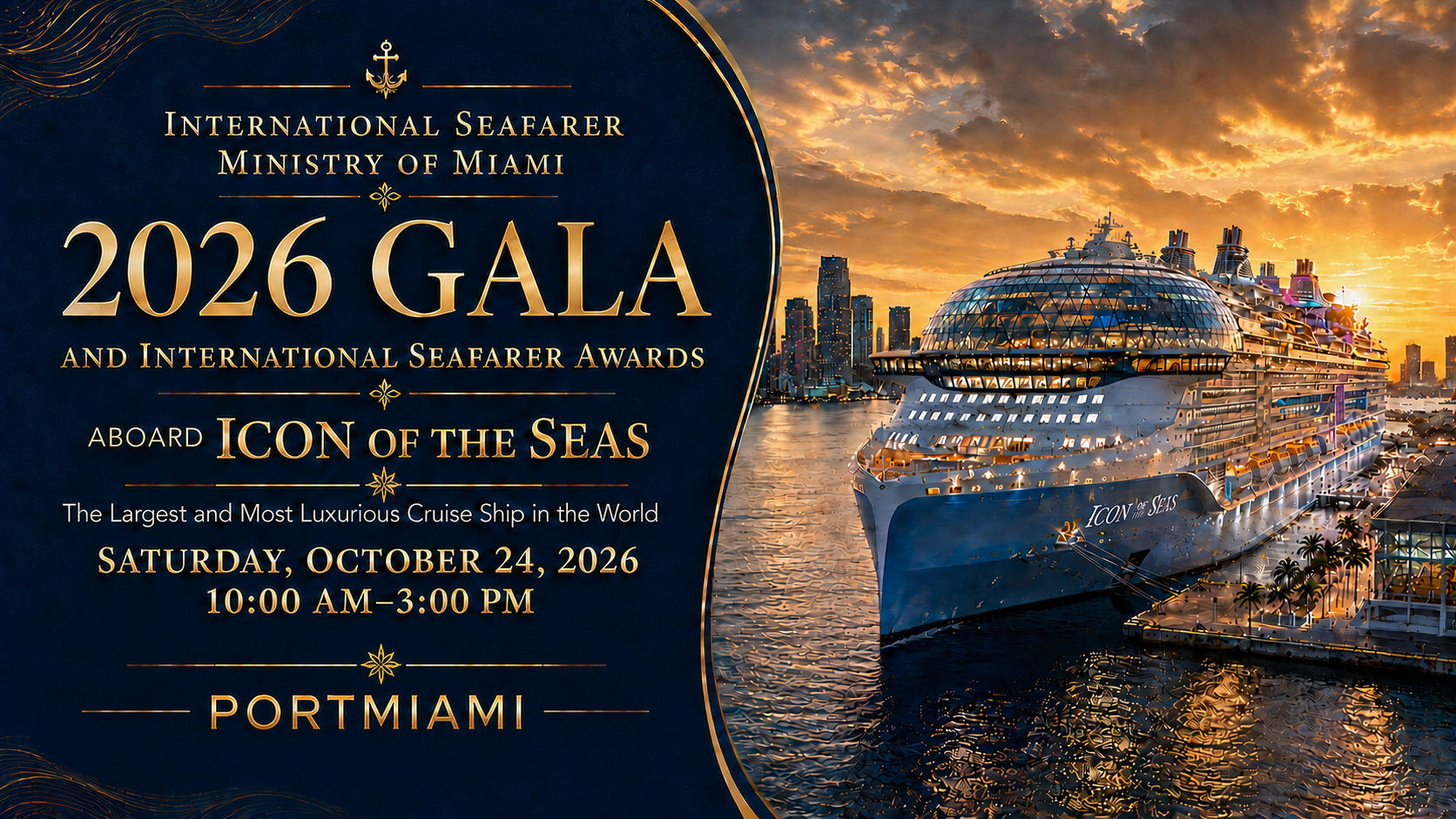 FOR IMMEDIATE RELEASE: International Seafarer Ministry of Miami to Host 2026 Gala and Seafarer Awards Aboard Icon of the Seas