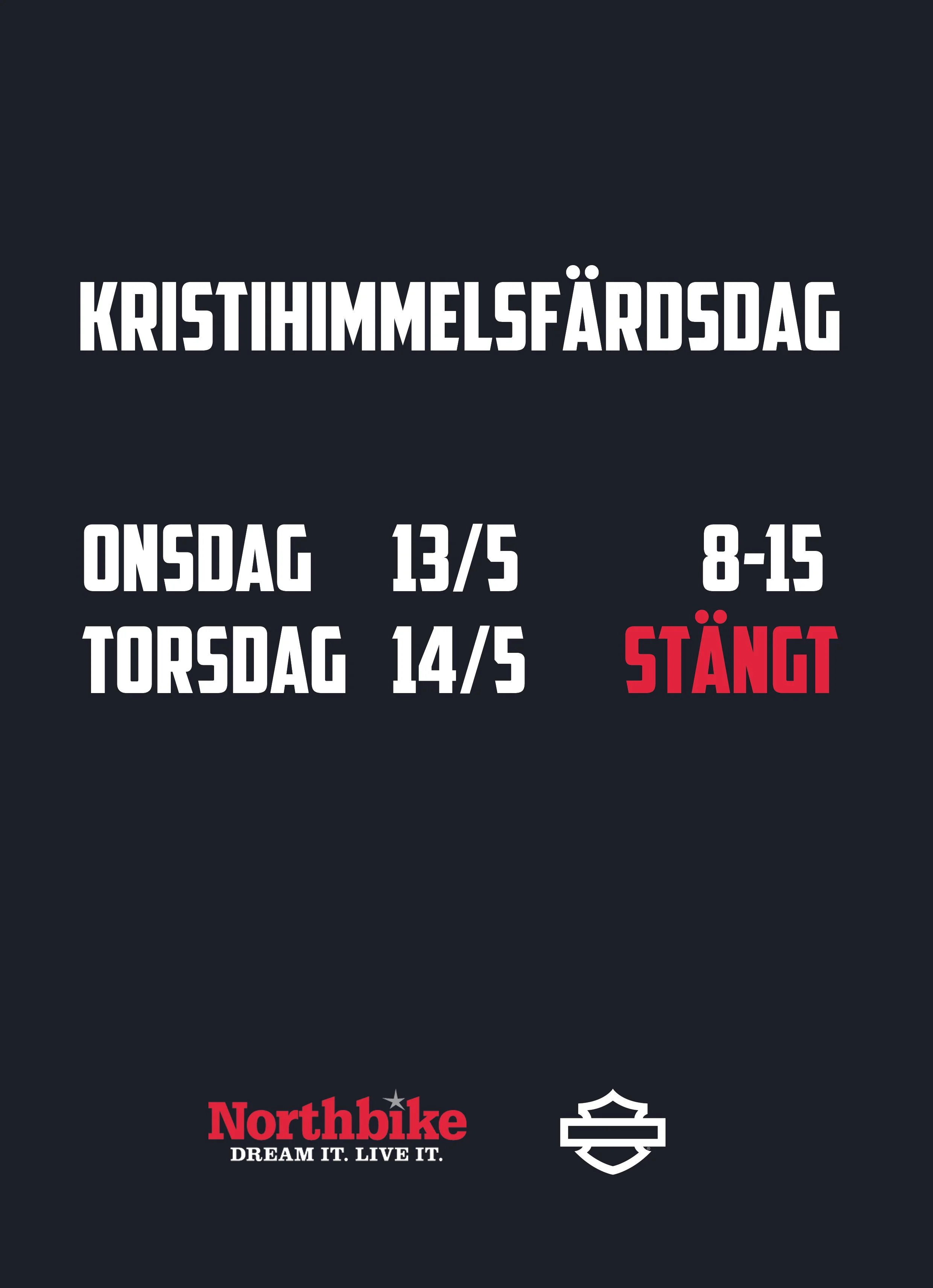Kristihimmelsfärdsdag - öppettider 