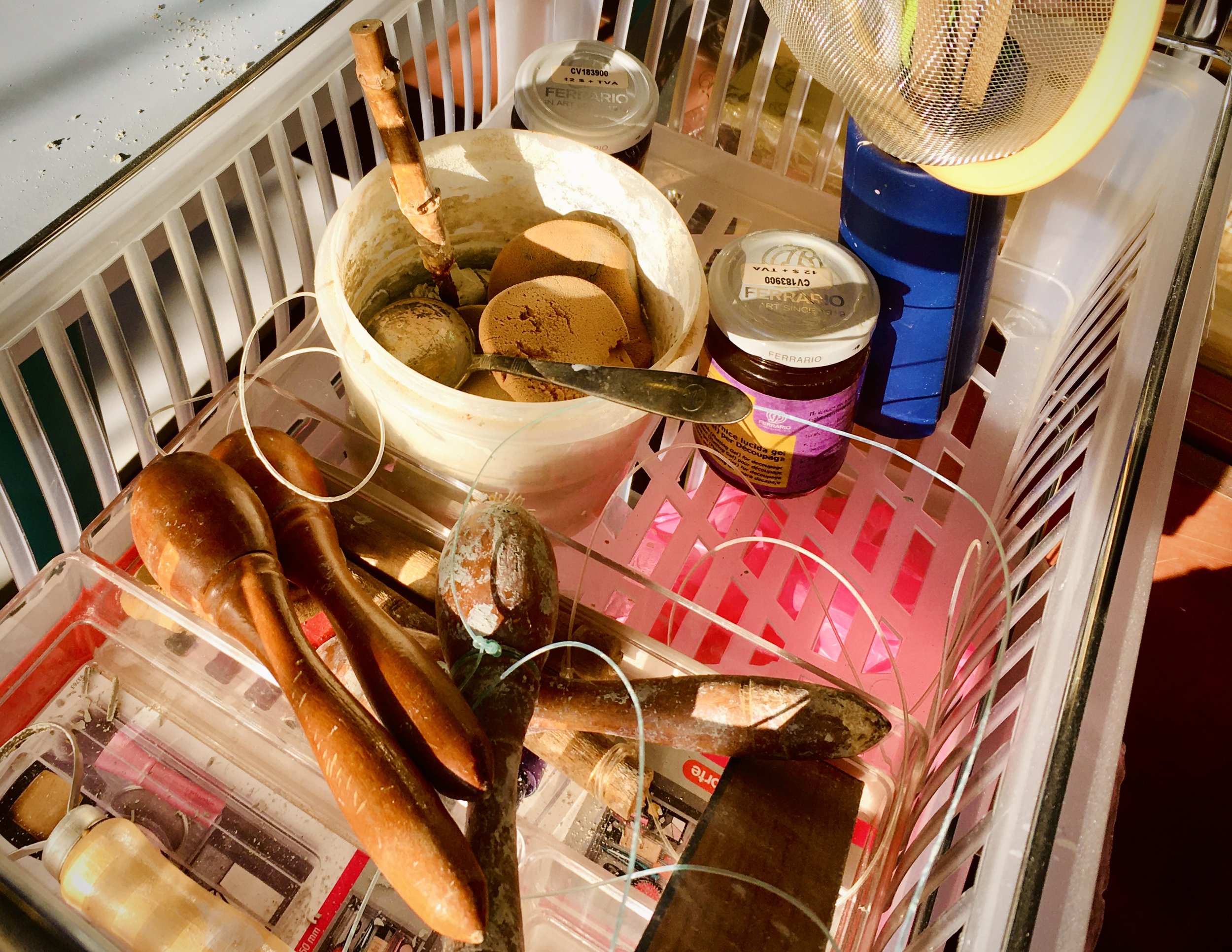 Tools for creating with clay, all ready for us to use!