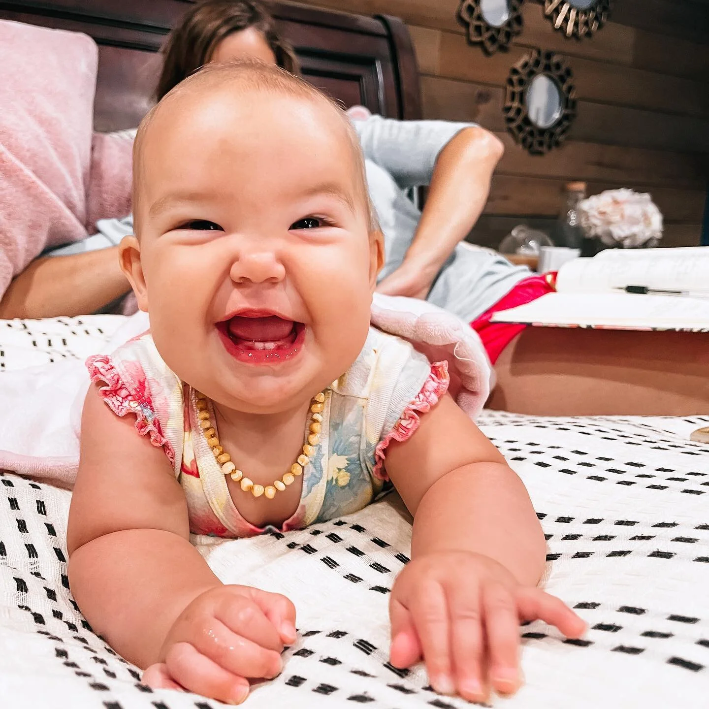 8 months of ticklish sweetness with a side of high pitched baby girl squeals!! Here for every second of it! She&rsquo;s been with me on every business trip, retreat and date night and we wouldn&rsquo;t have it any other way! Oh, and first child to sa