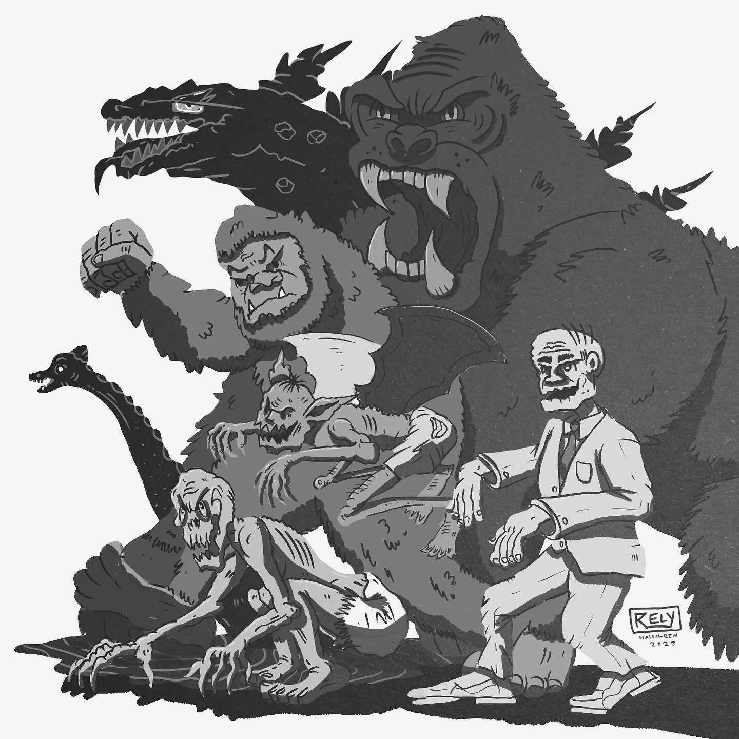 Conquer, stomping, monster nonsense. 🎃

#sotbgc7 Day 29 ...because I&rsquo;m playing catch-up - ( Monster Mob )