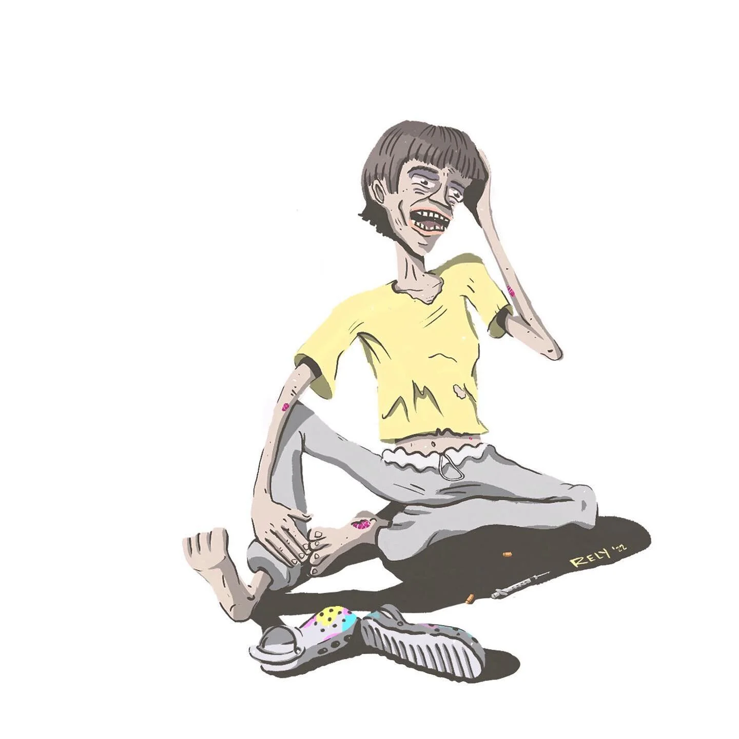 Meet &ldquo;Stoop Junkie&rdquo;

A common creature abandoned by society looking for a private place to murmur gibberish and indulge in the thing that controls them. Relatively harmless but tends to disregard social distance and trespassing signs. Giv