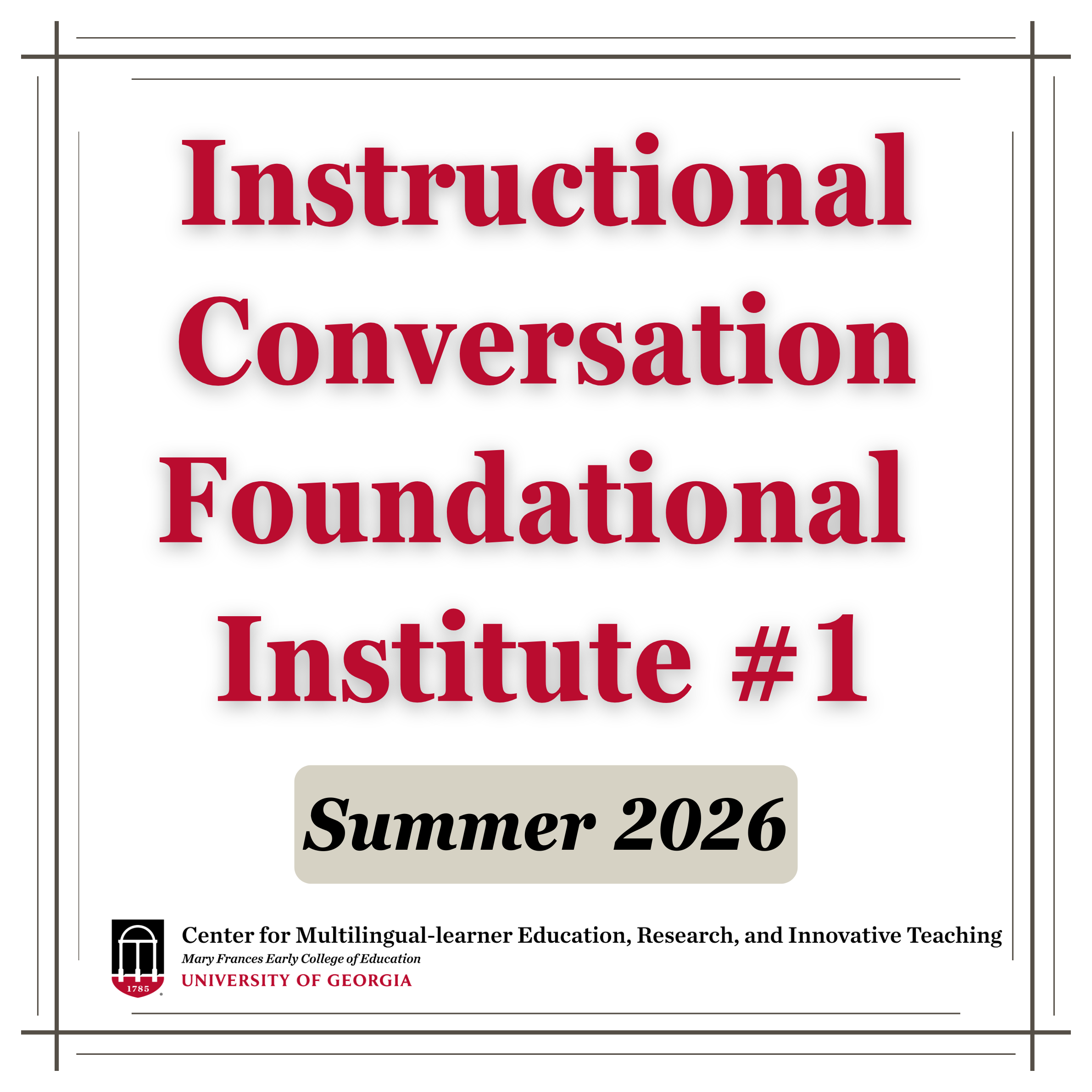 Summer 2026 IC Foundational Institute— Virtual (Zoom) - Day 1