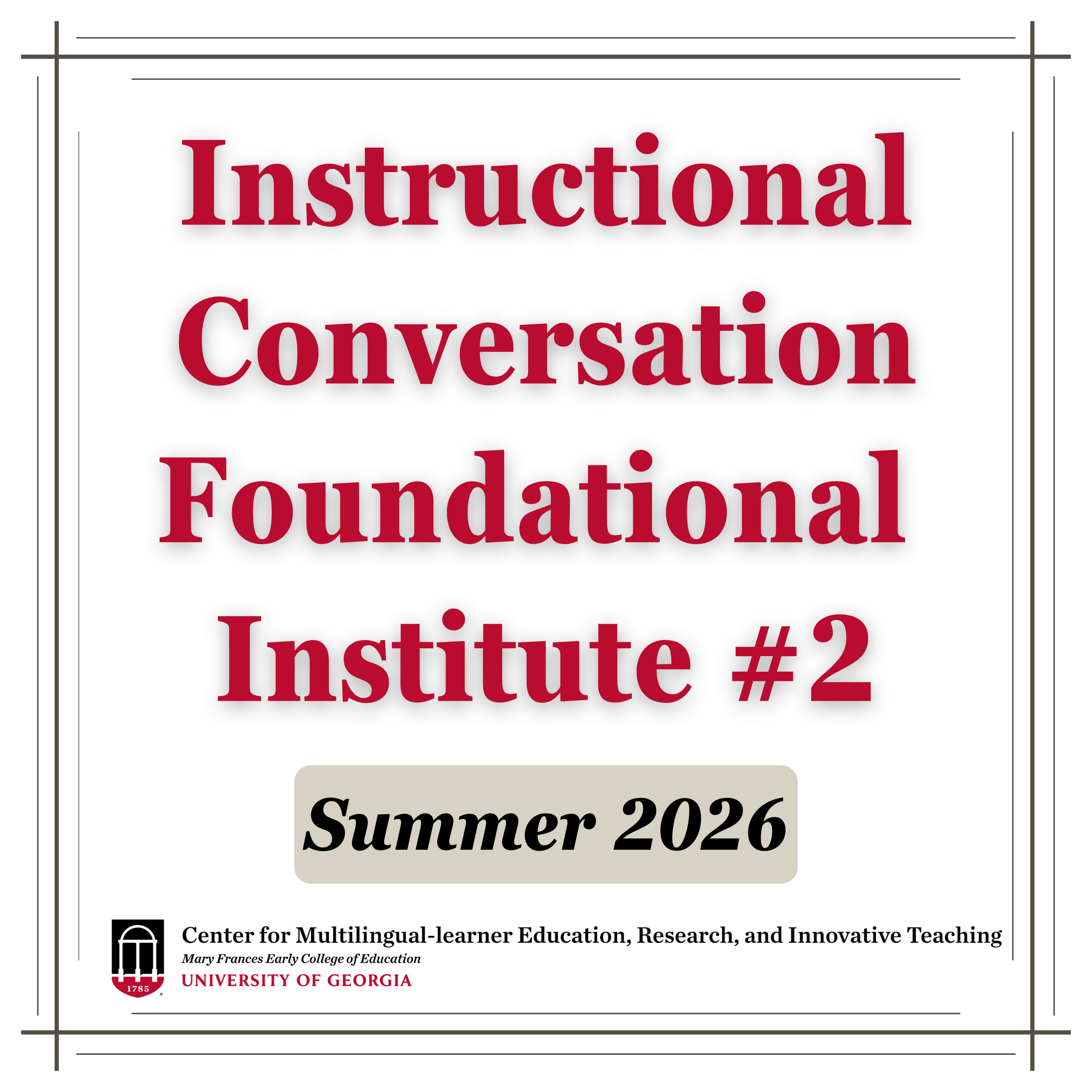 Summer 2026 IC Foundational Institute— Virtual (Zoom) - Day 1