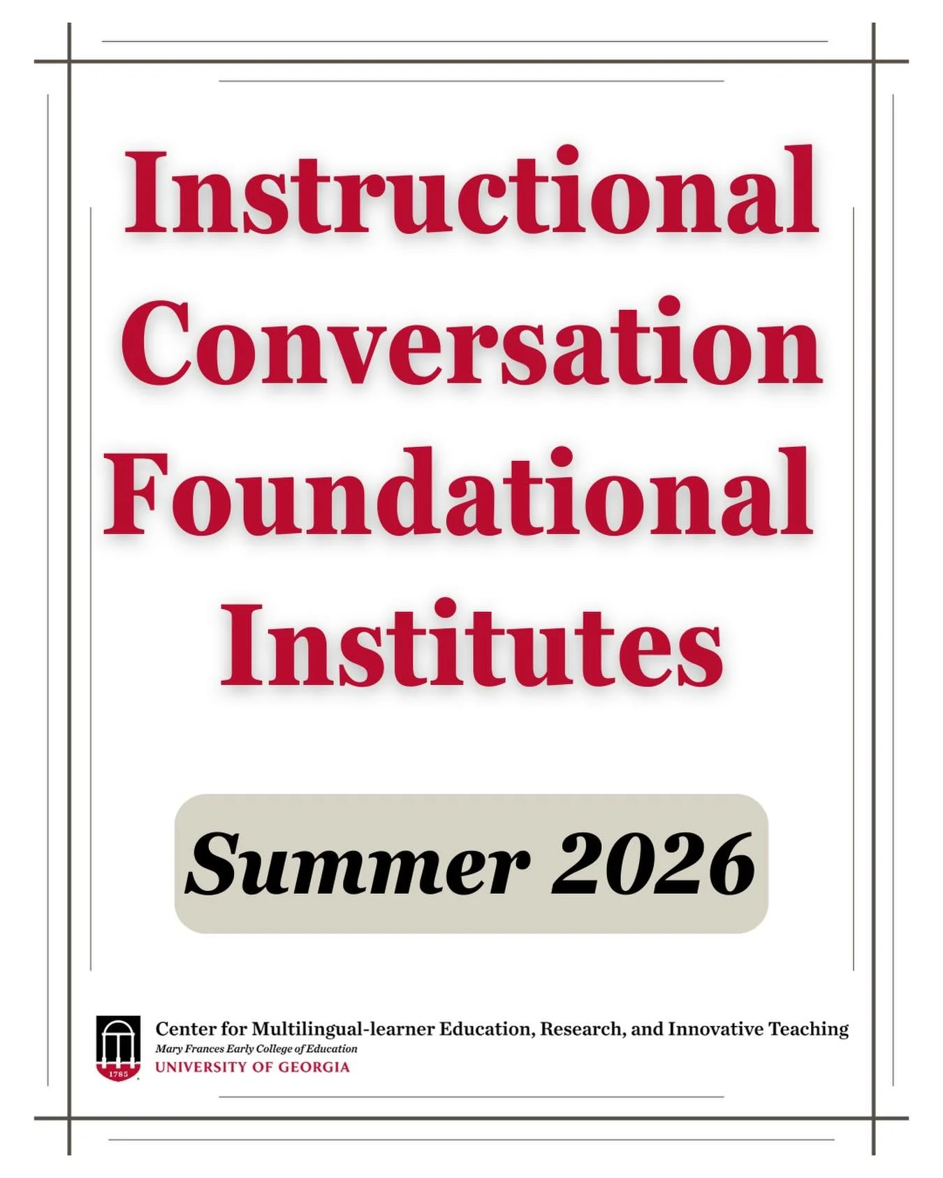 Join us this Summer for IC Foundational Institutes &mdash; a 30 hour 4-day, interactive, foundational professional learning Institute focused on a collaborative, conversation-based pedagogy, and its application in classrooms. Choose from two sessions