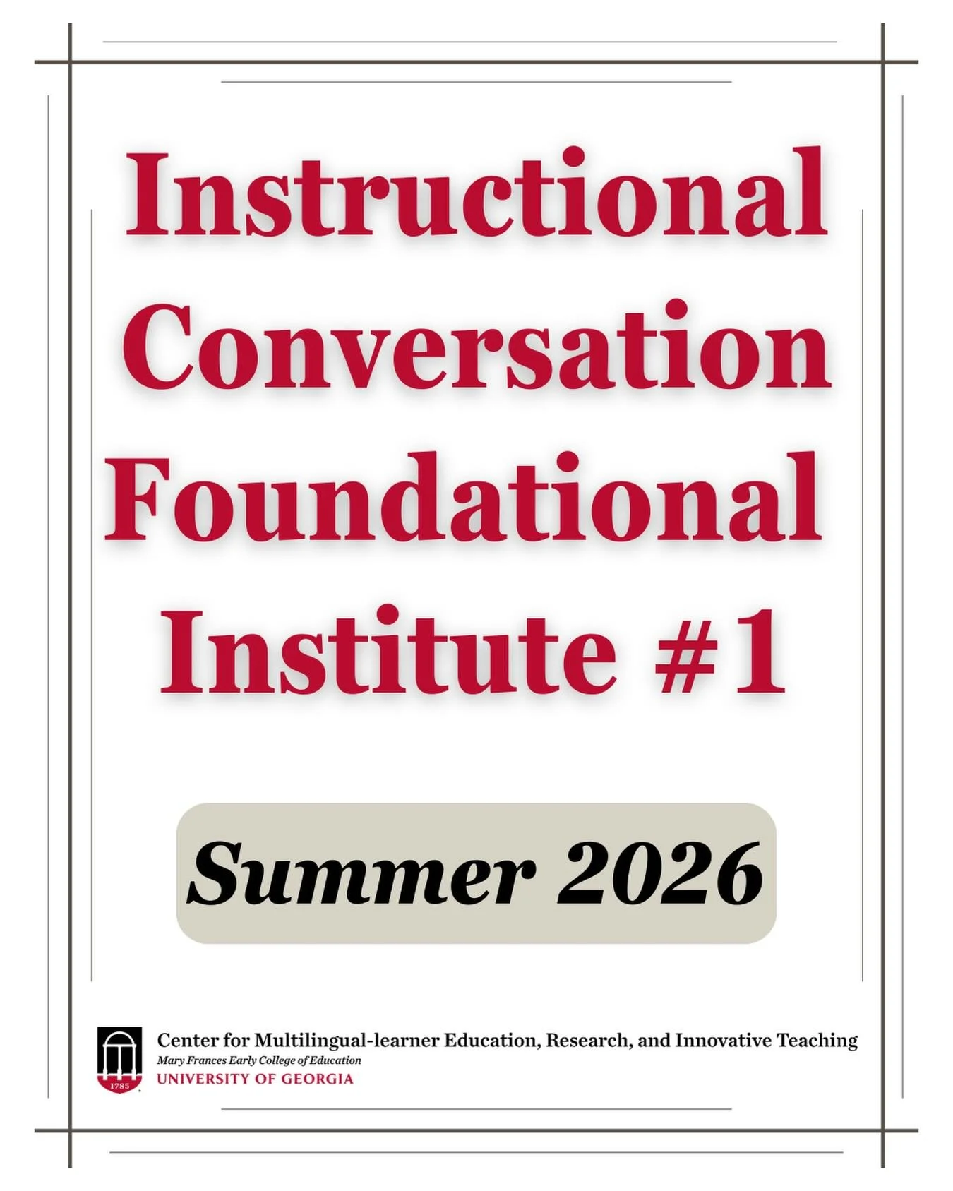 Join us on June 22nd-25th for our Summer 2026 IC Foundational Institute #1 &mdash; a 4-day (30-hour), interactive, foundational professional learning Institute focused on a collaborative, conversation-based pedagogy and its application in classrooms.