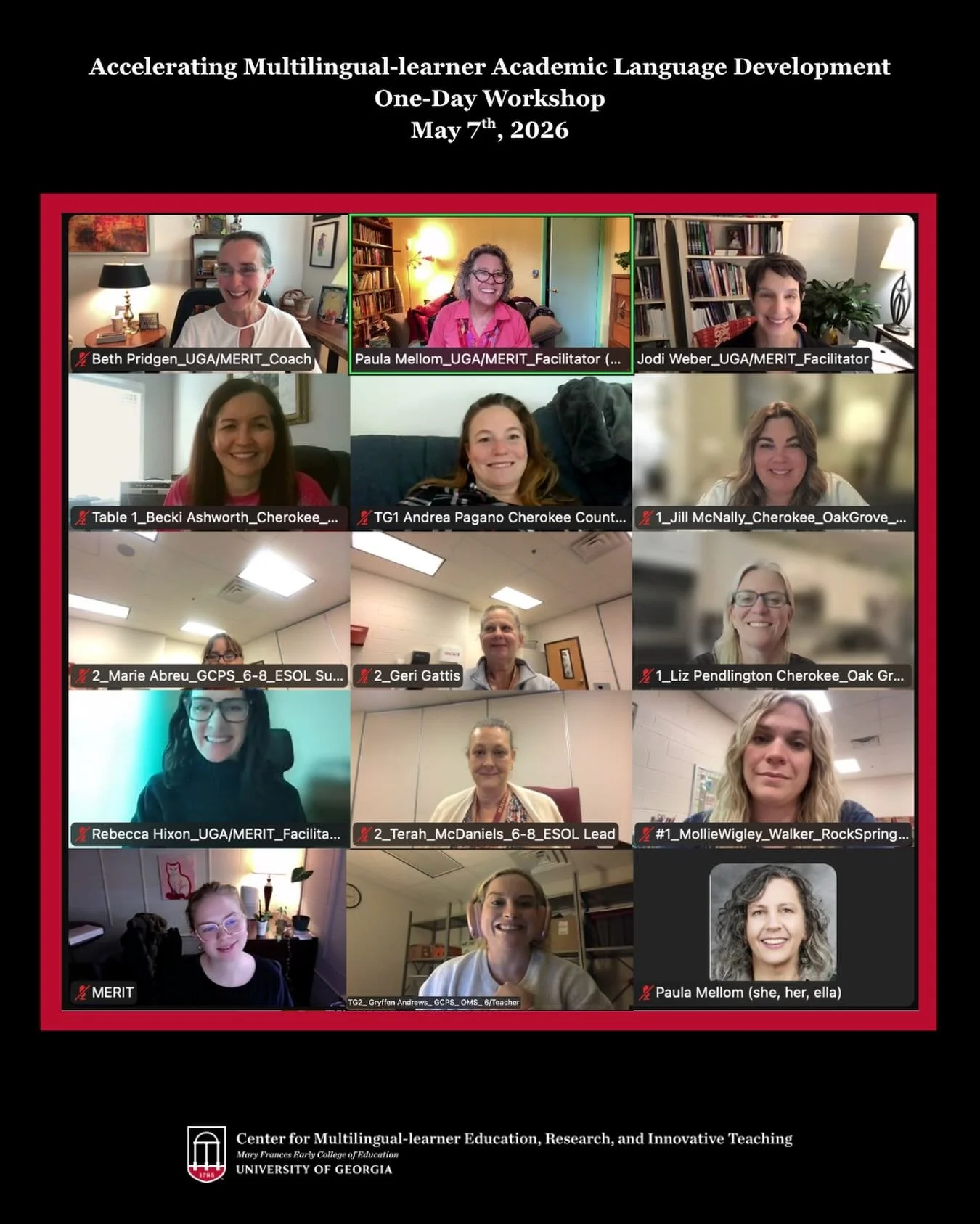 We would like to thank the 9 participants who joined us for the Accelerating Multilingual Academic Language
Development One-Day Workshop &mdash; where we spent 8 hours together engaging in and learning about collaborative, conversation-based instruct